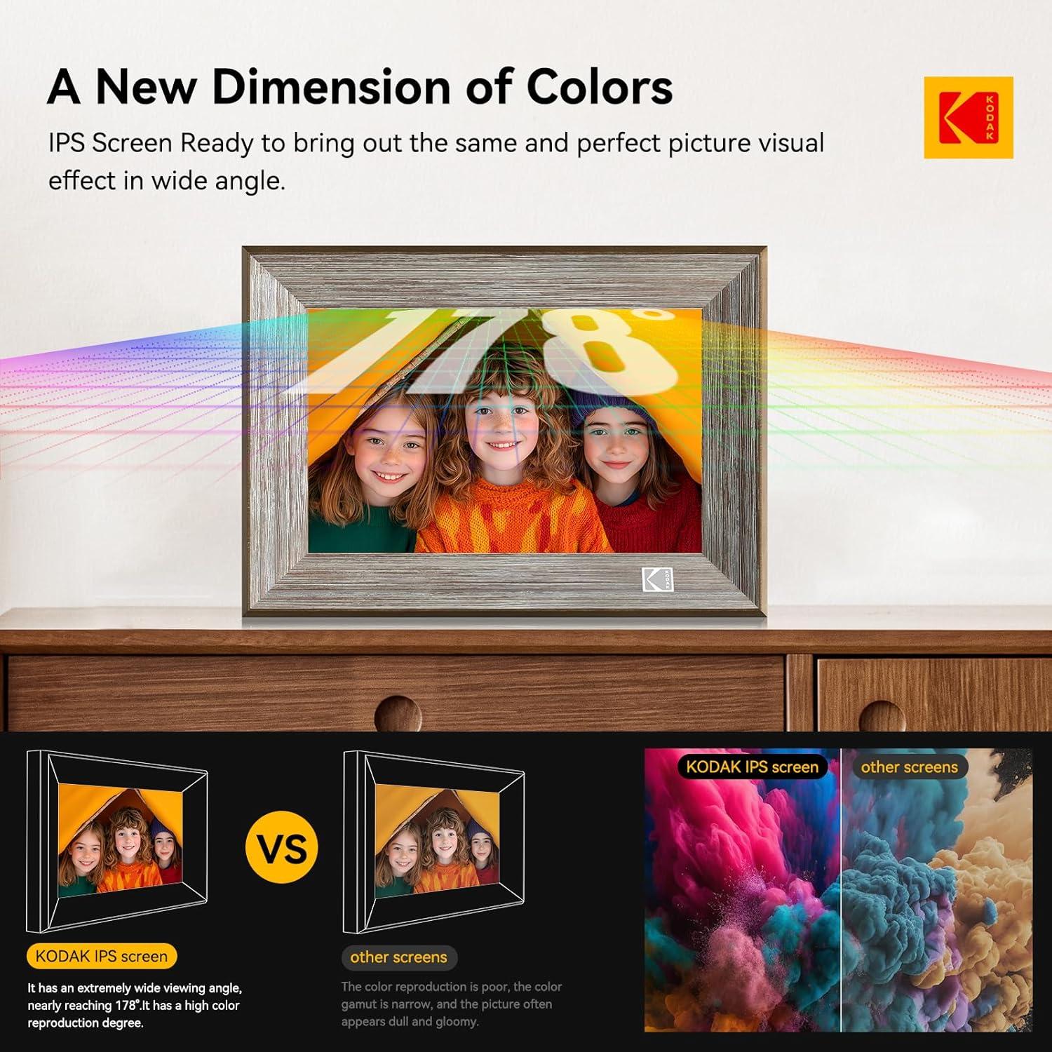 KODAK Marco de Fotos Digital 10.1" Madera WiFi 32GB HD