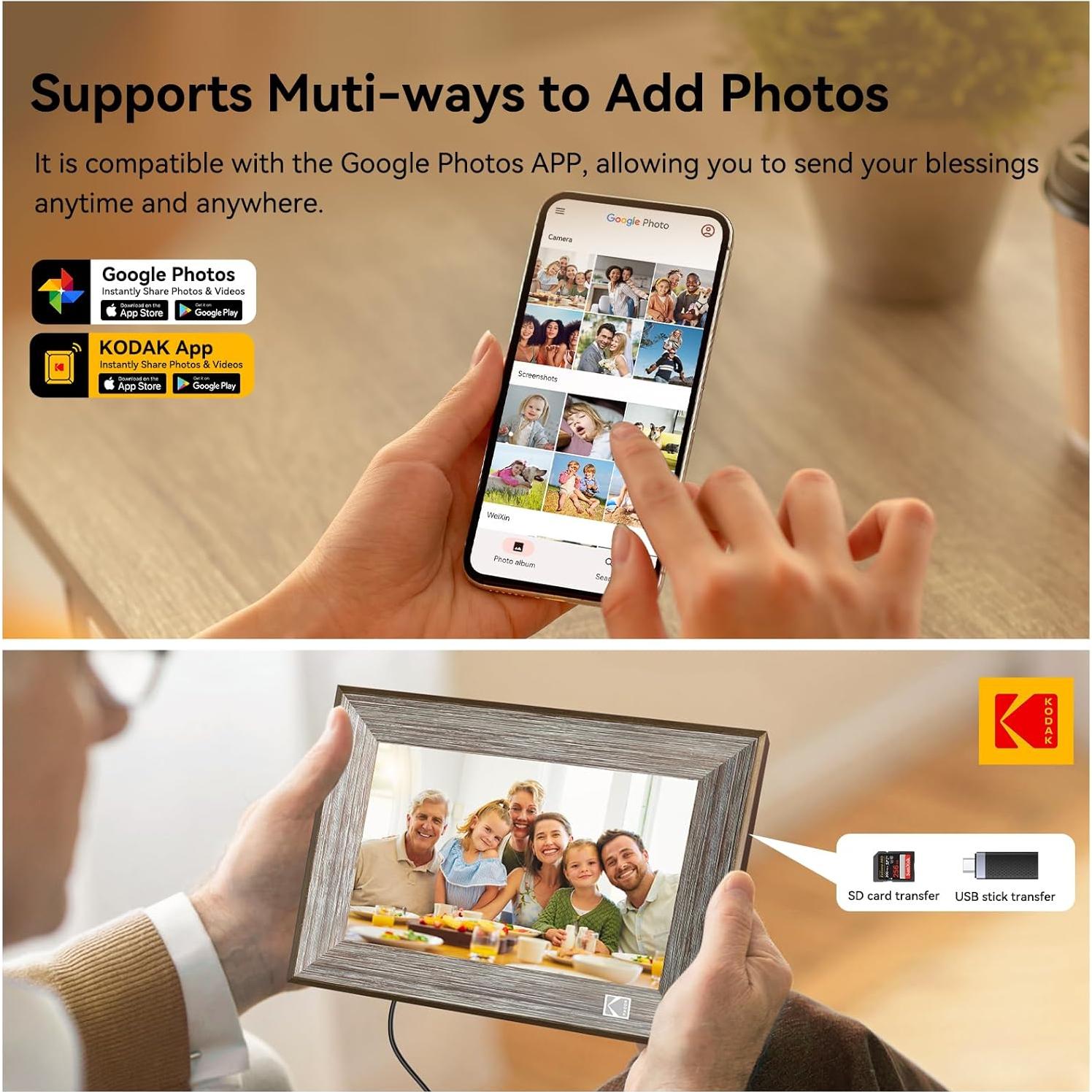 KODAK Marco de Fotos Digital 10.1" Madera WiFi 32GB HD