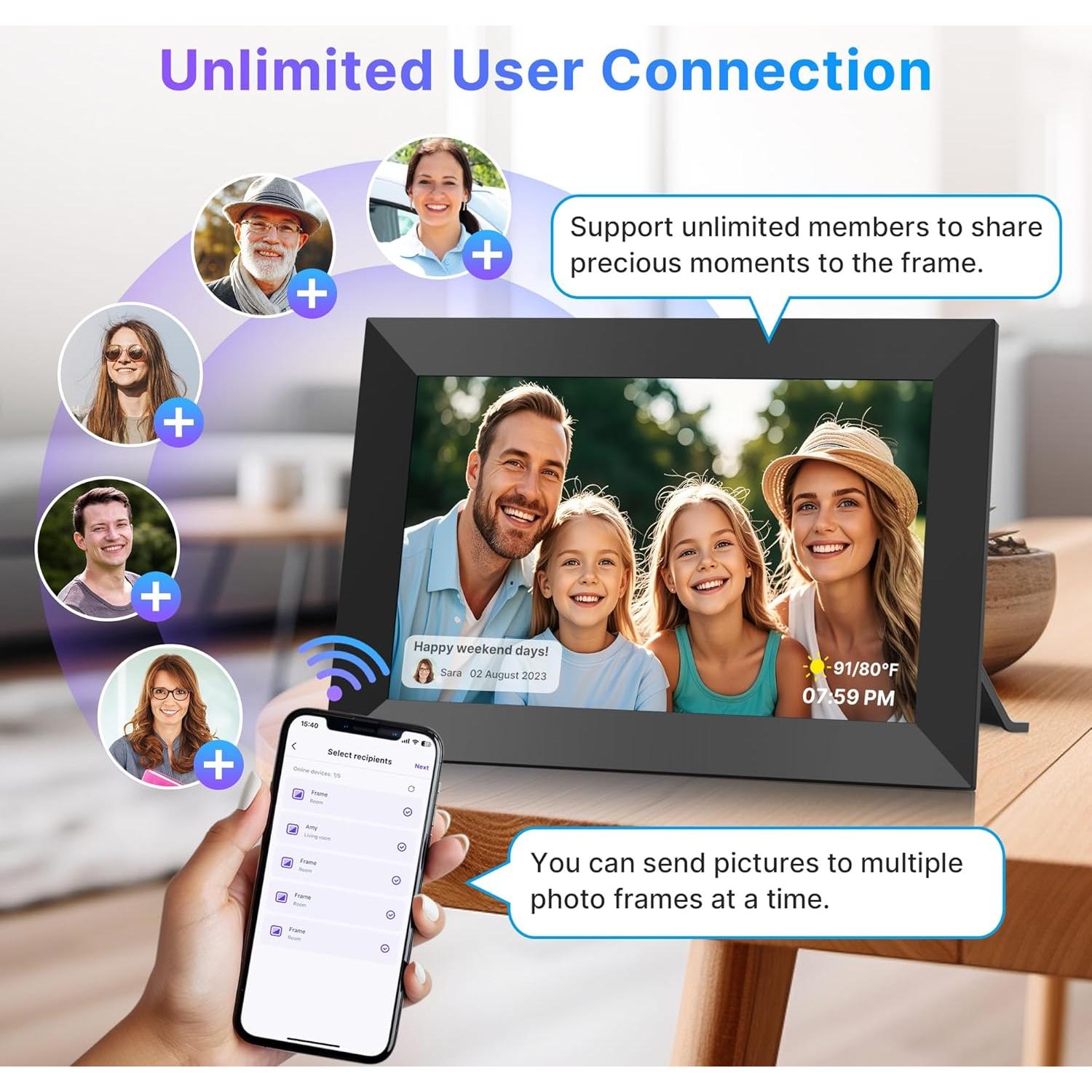 Marco de Fotos Digital MaxAngel 10.1" HD WiFi 32GB