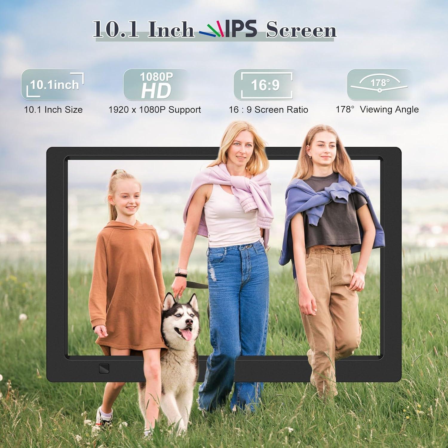 Marco de Fotos Digital KECAG 10.1" HD 1920x1080 con USB 32GB