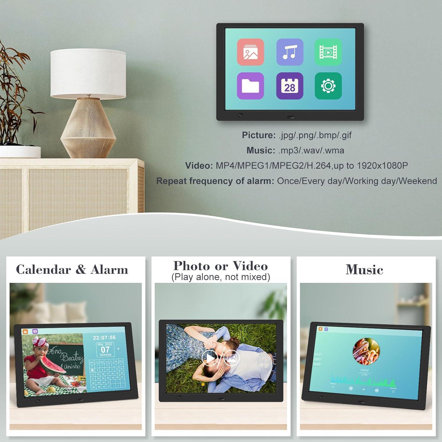 Marco de Fotos Digital KECAG 10.1" HD 1920x1080 con USB 32GB