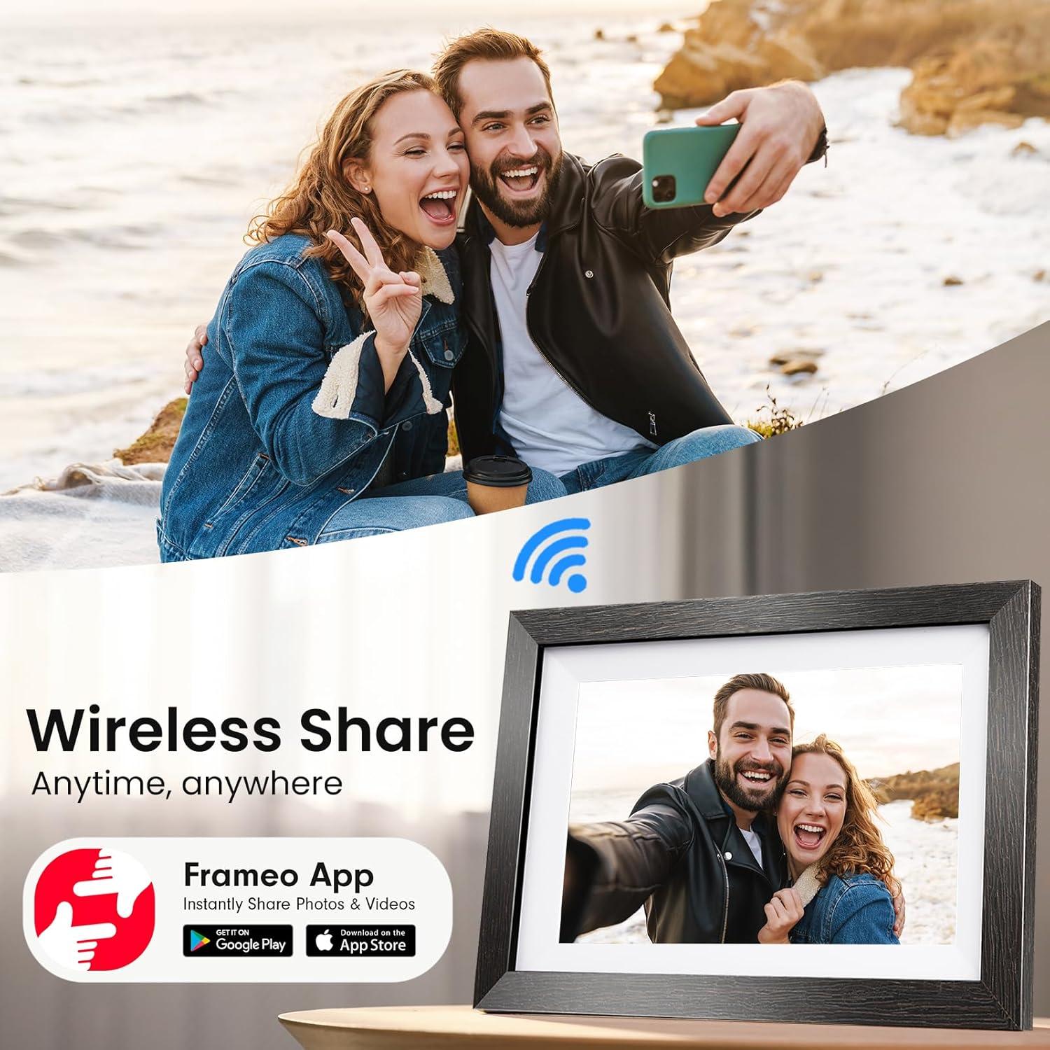 Marco de fotos digital BIHIWOIA 10.1" WiFi 32GB IPS