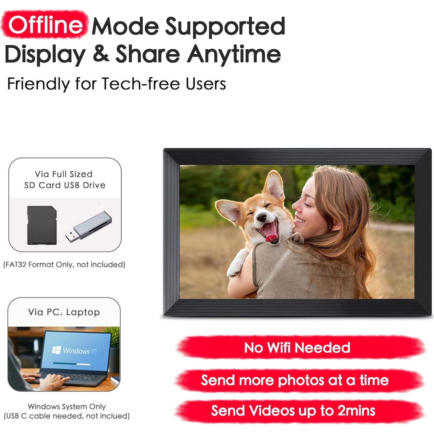 Marco de Fotos Digital Flyruit 15.6" WiFi FHD 32GB