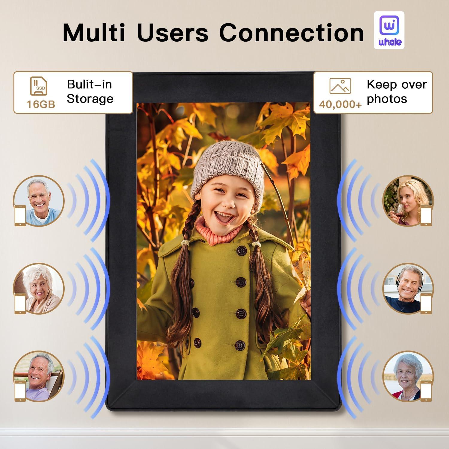 Marco de fotos digital Uhale 10.1" HD WiFi 16GB táctil