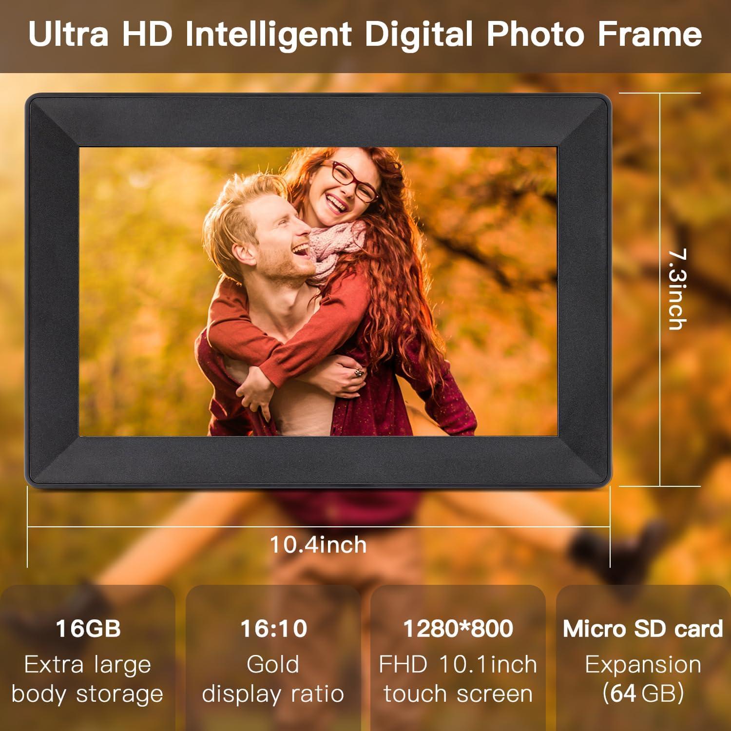 Marco de fotos digital Uhale 10.1" HD WiFi 16GB táctil