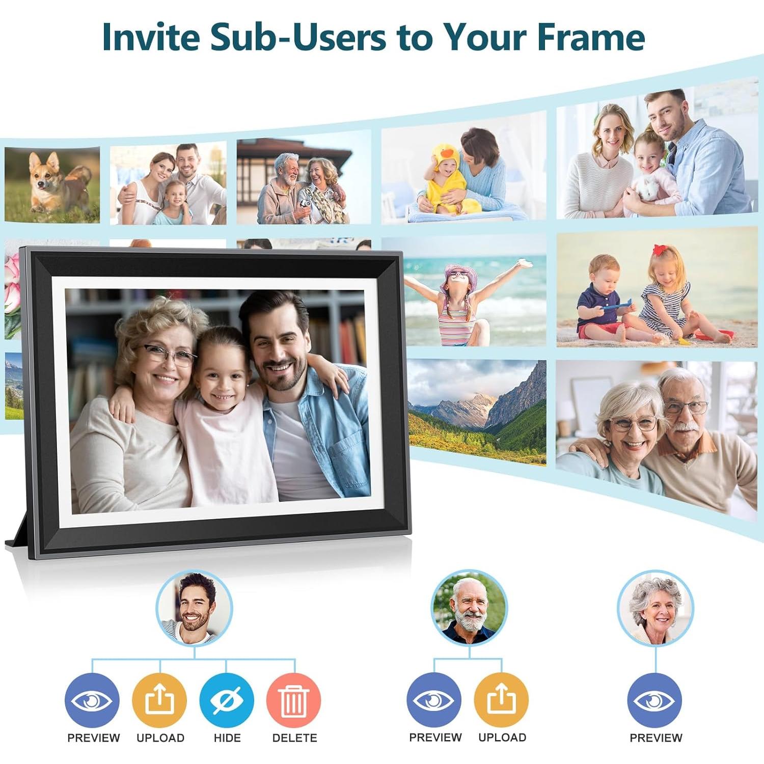 Marco de Fotos Digital Atatat 10.1" WiFi 32GB Pantalla Táctil IPS