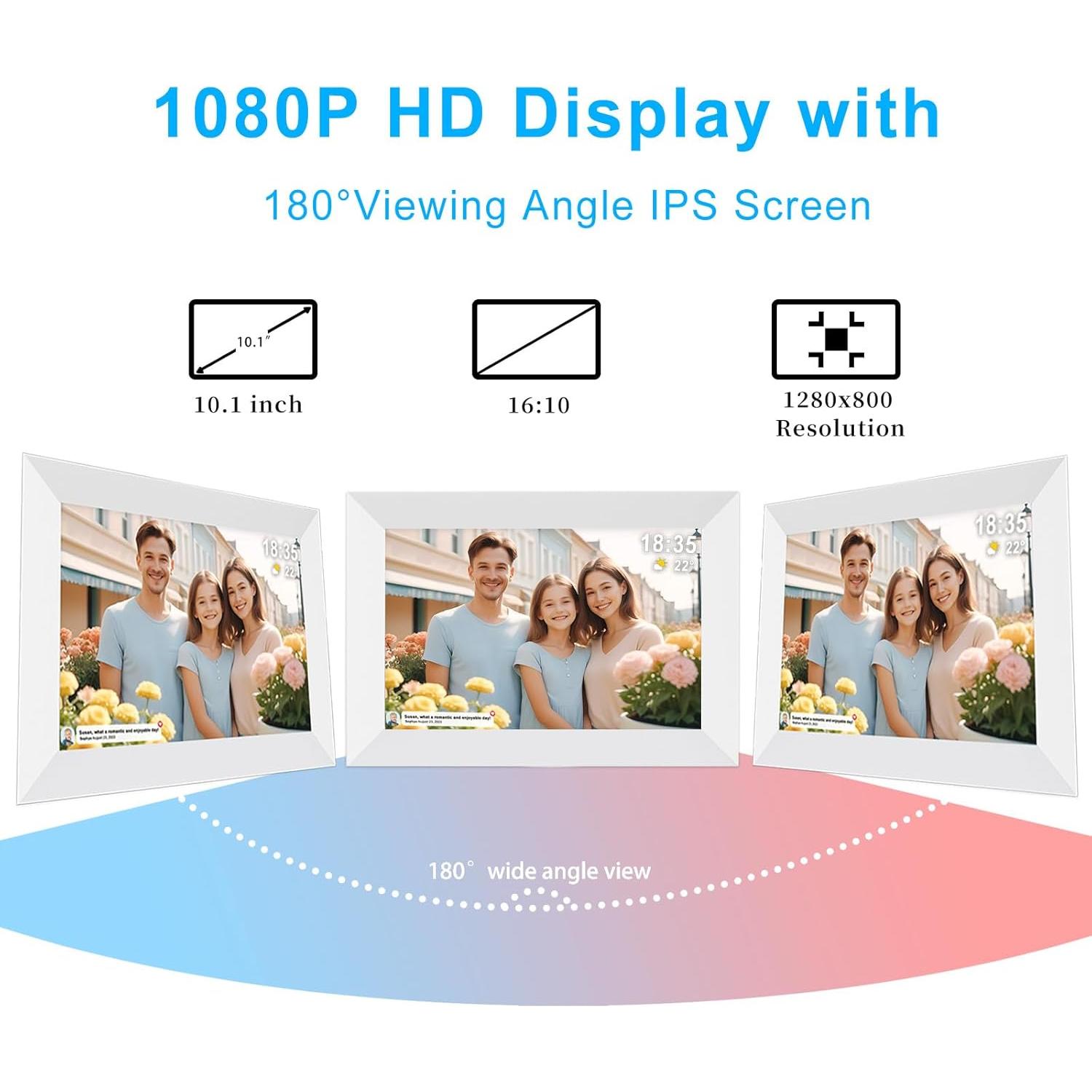 Marco de Fotos Digital Frameo 10.1" WiFi 32GB Pantalla Táctil