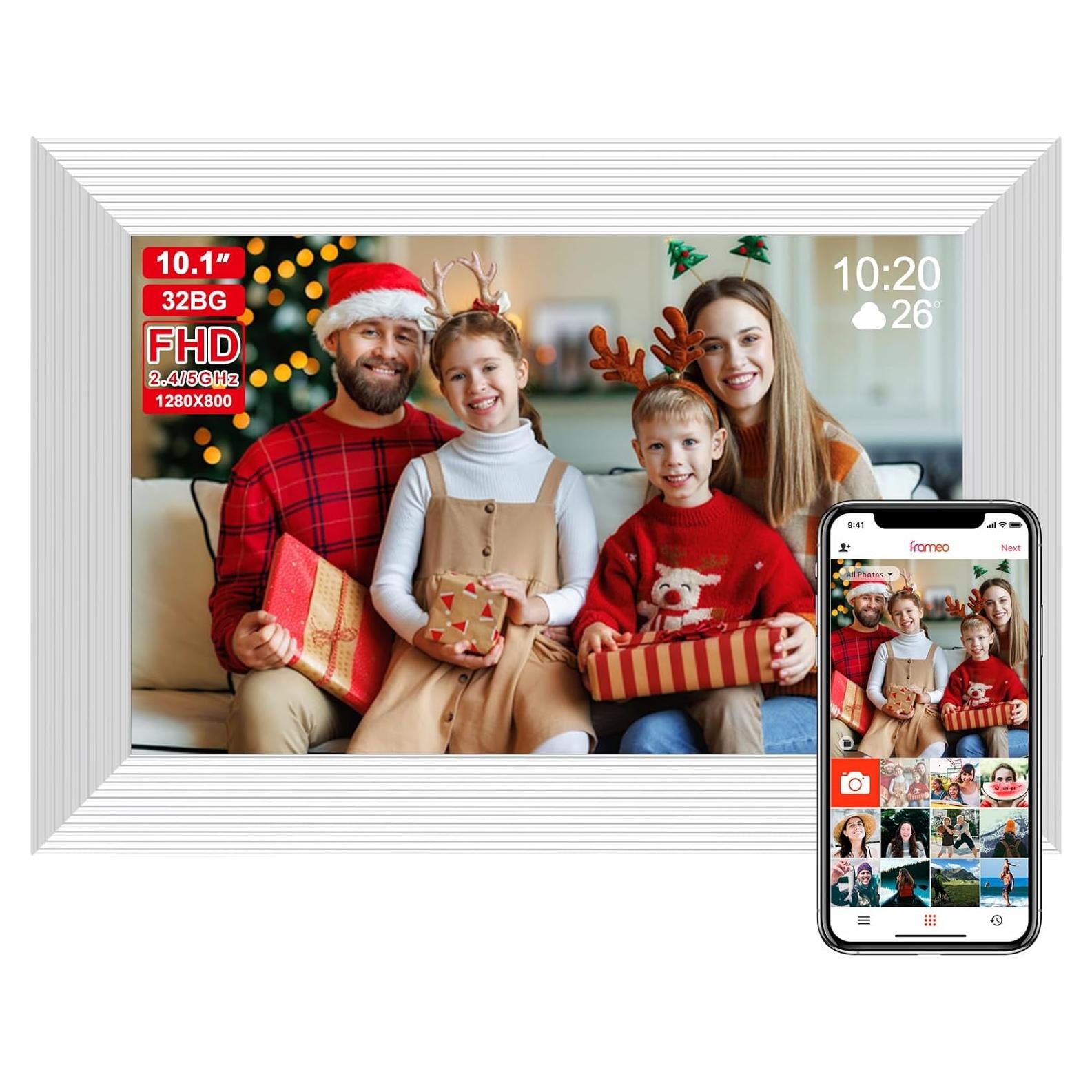 Marco Digital Frameo 10.1" WiFi 32GB Pantalla IPS Blanco