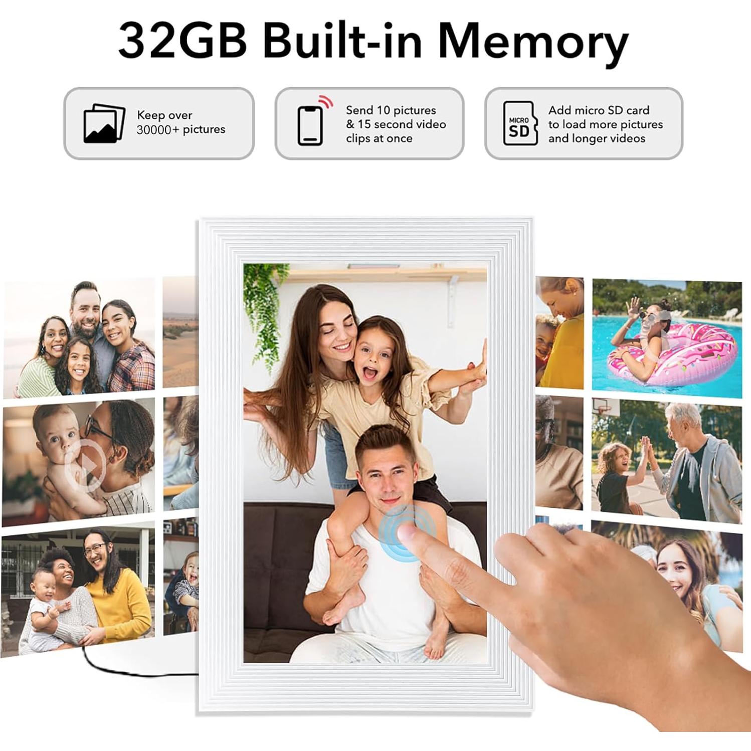 Marco Digital Frameo 10.1" WiFi 32GB Pantalla IPS Blanco