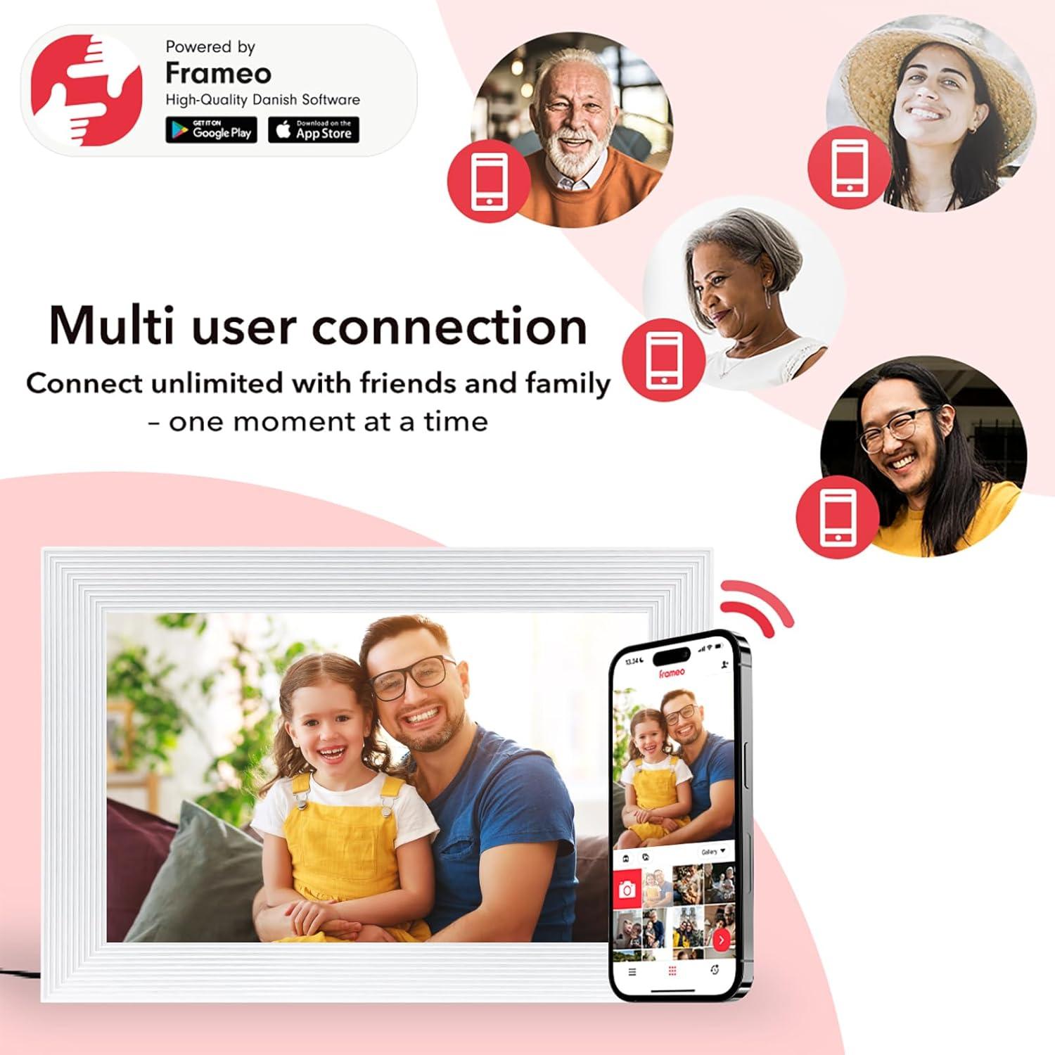 Marco Digital Frameo 10.1" WiFi 32GB Pantalla IPS Blanco