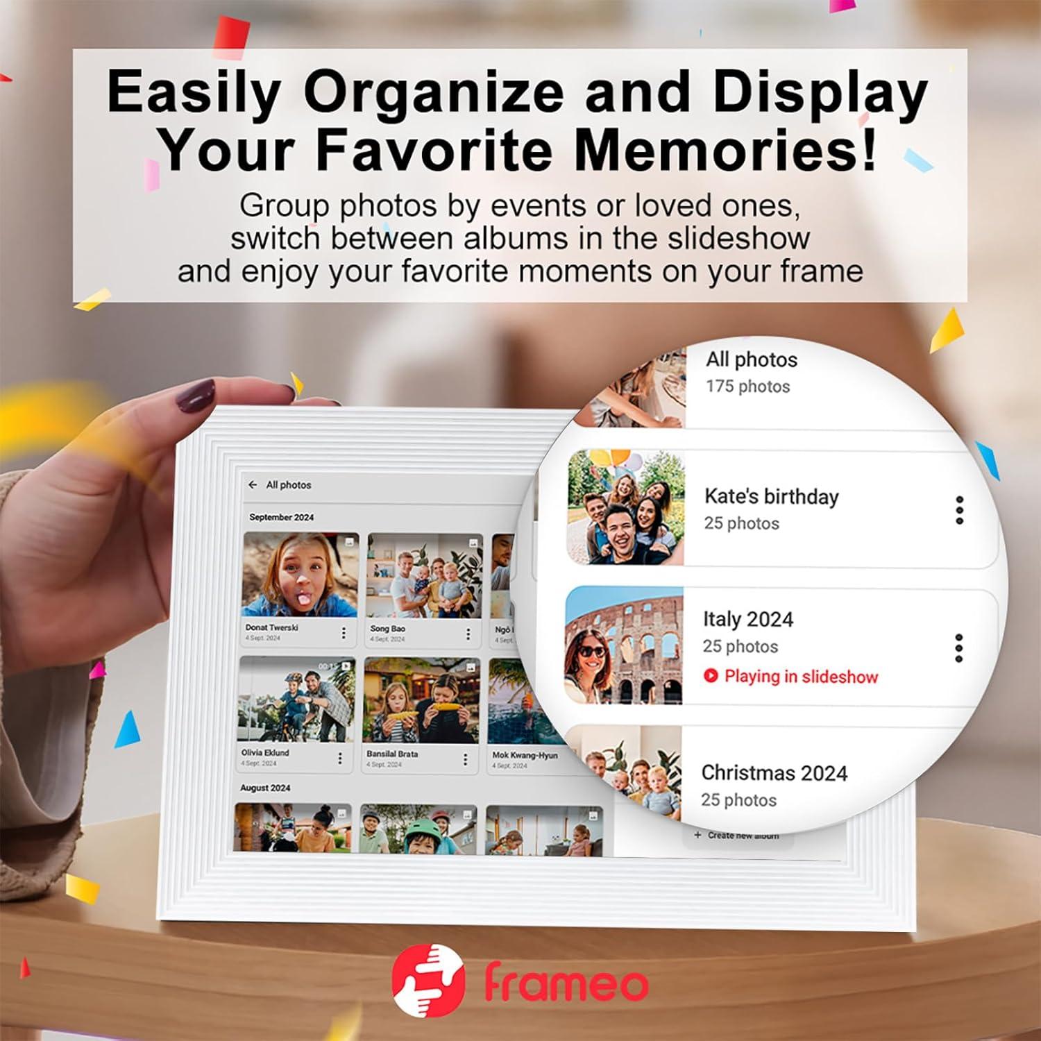 Marco Digital Frameo 10.1" WiFi 32GB Pantalla IPS Blanco