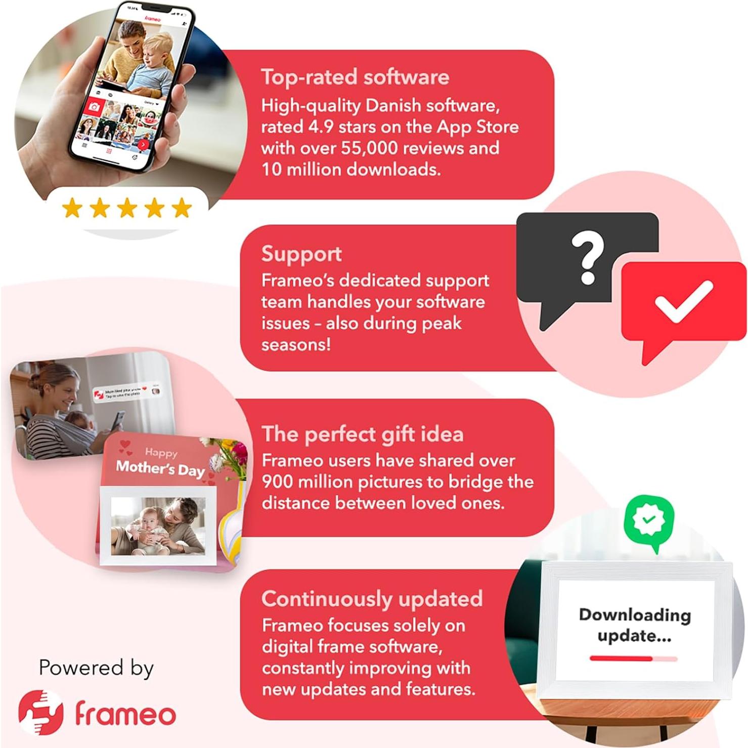 Marco Digital Frameo 10.1" WiFi 32GB Pantalla IPS Blanco