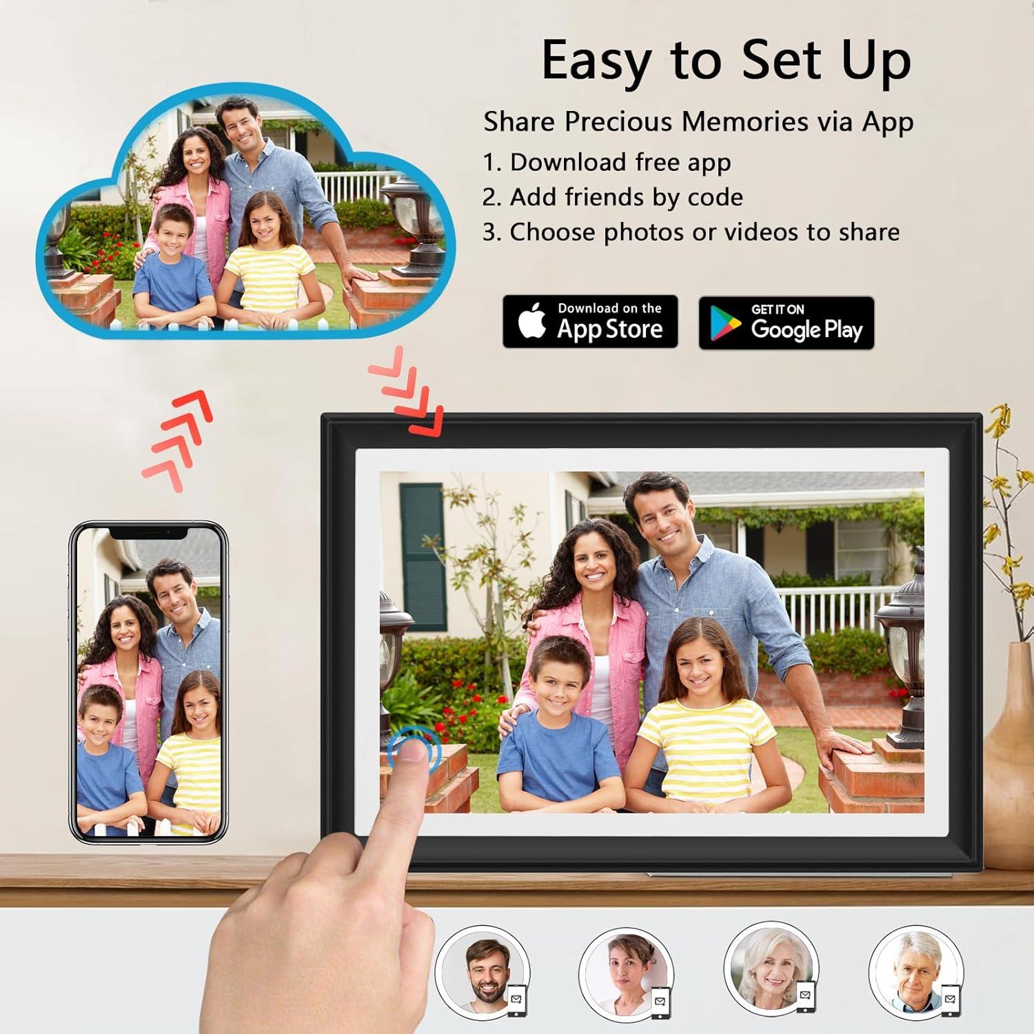 Marco de Fotos Digital Moonka 10.1" WiFi 32GB Pantalla HD