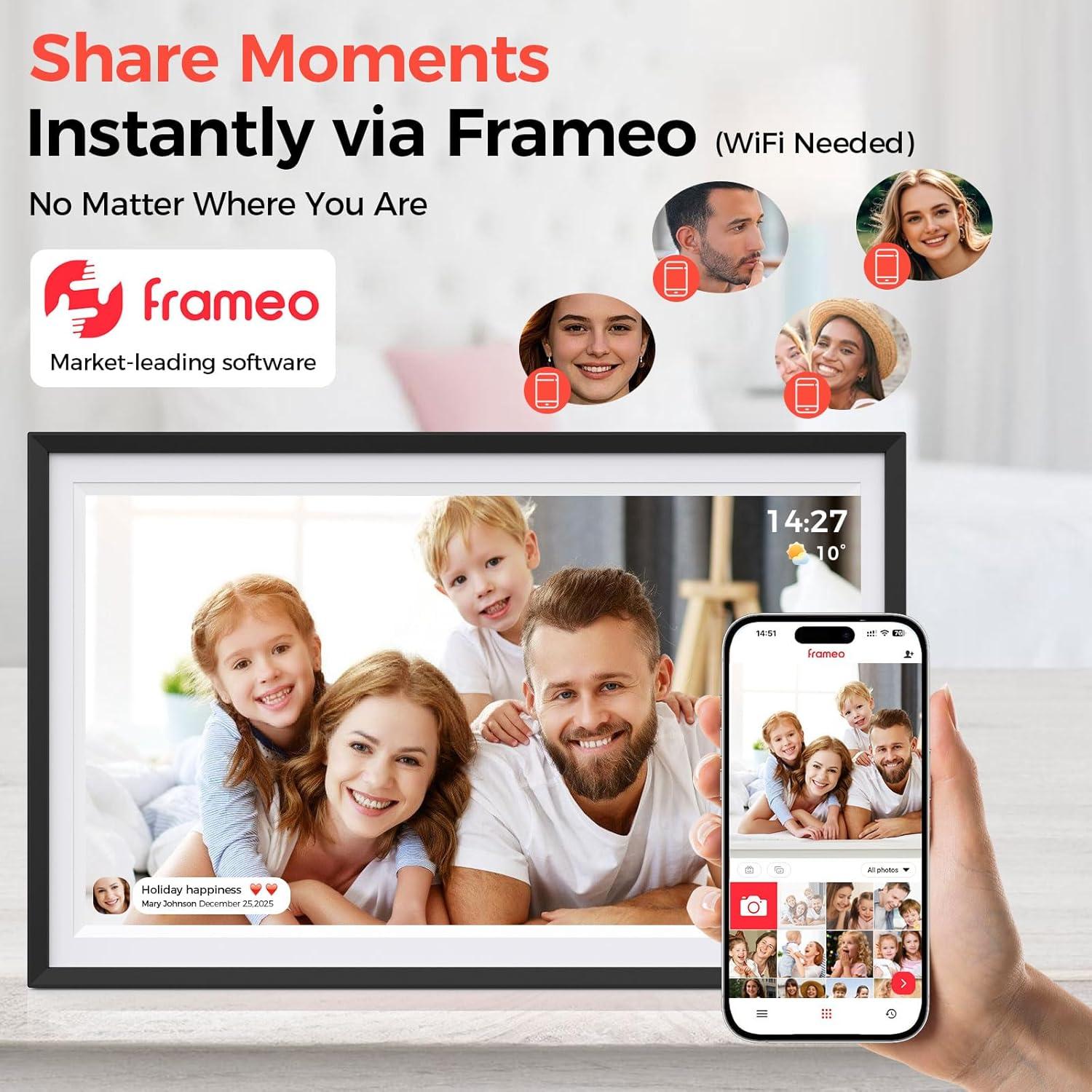 Marco de Fotos Digital Frameo 15.6" 32GB Pantalla IPS HD