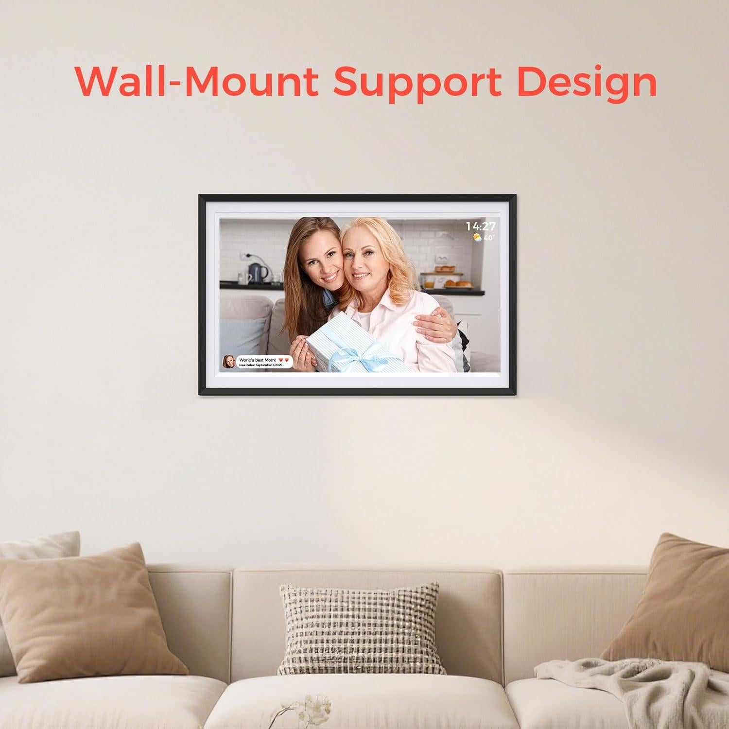 Marco de Fotos Digital Frameo 15.6" 32GB Pantalla IPS HD