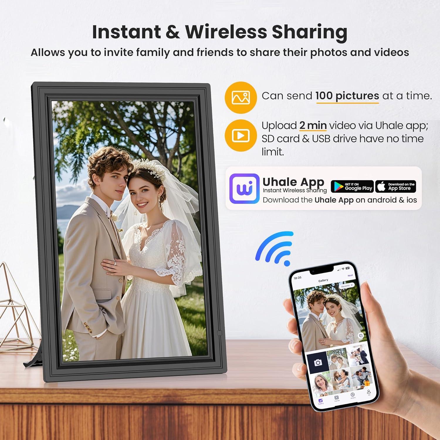 Marco de Fotos Digital Uhale 15.6" FHD 64GB WiFi Control Remoto