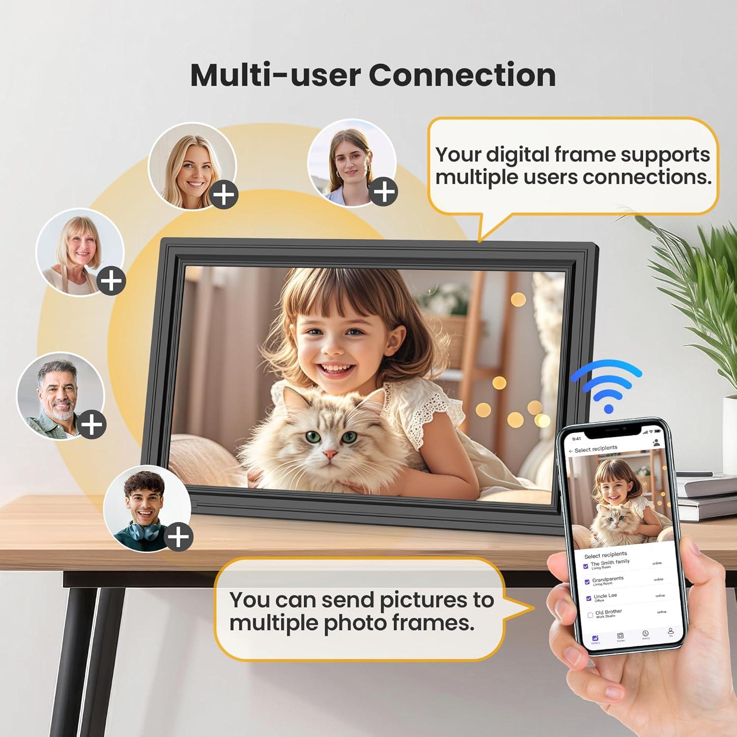 Marco de Fotos Digital Uhale 15.6" FHD 64GB WiFi Control Remoto