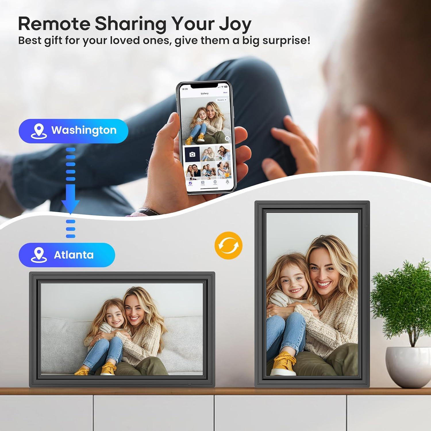 Marco de Fotos Digital Uhale 15.6" FHD 64GB WiFi Control Remoto