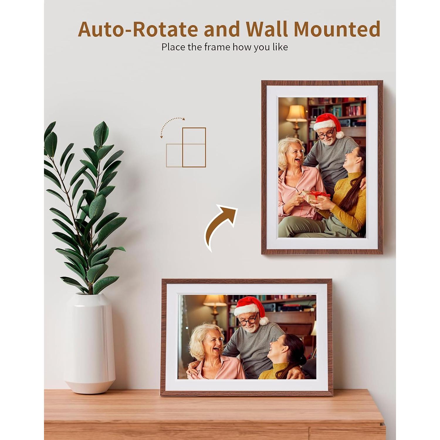 Marco Digital de Fotos WiFi MQQC 10.1" HD 32GB Rotación Automática