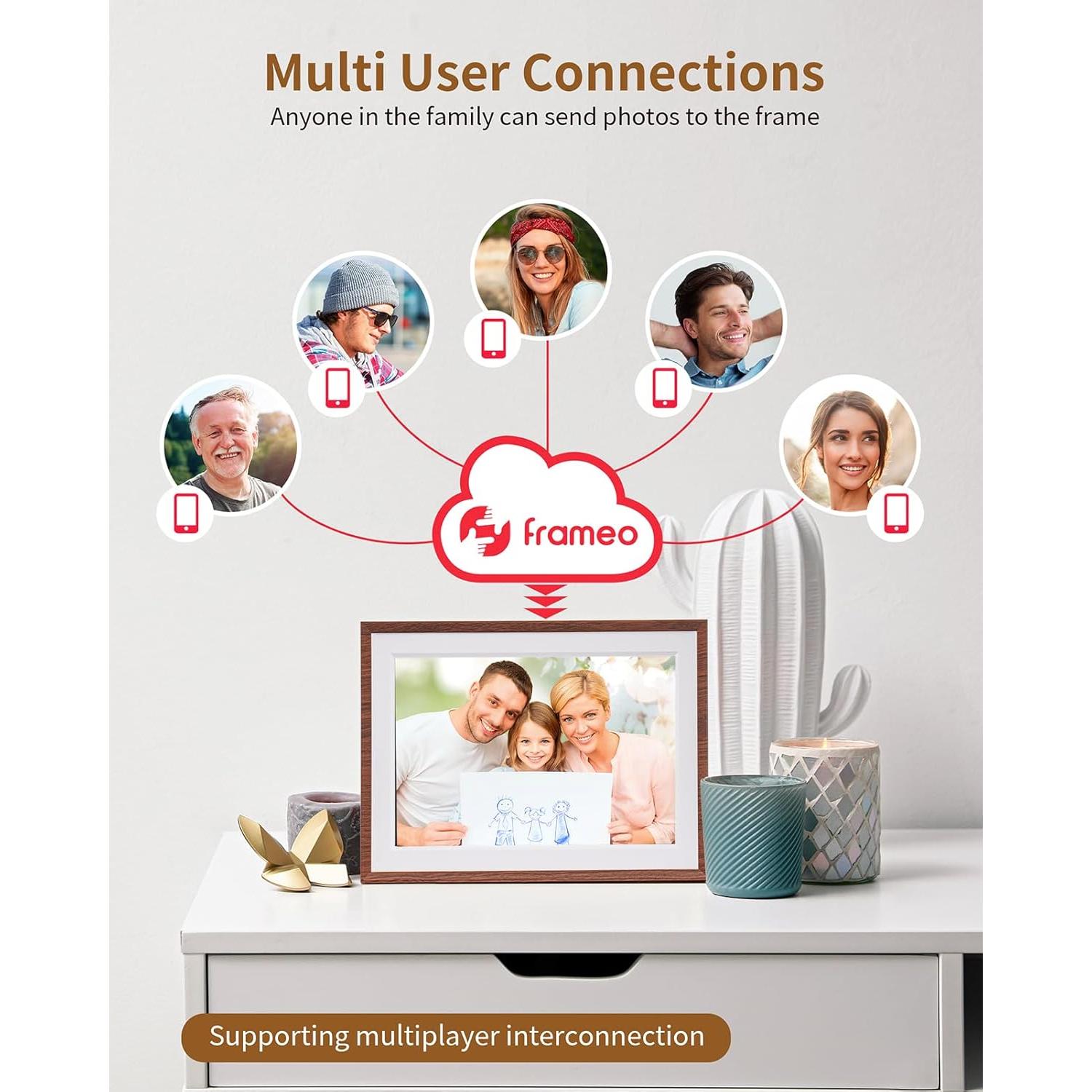 Marco Digital de Fotos WiFi MQQC 10.1" HD 32GB Rotación Automática