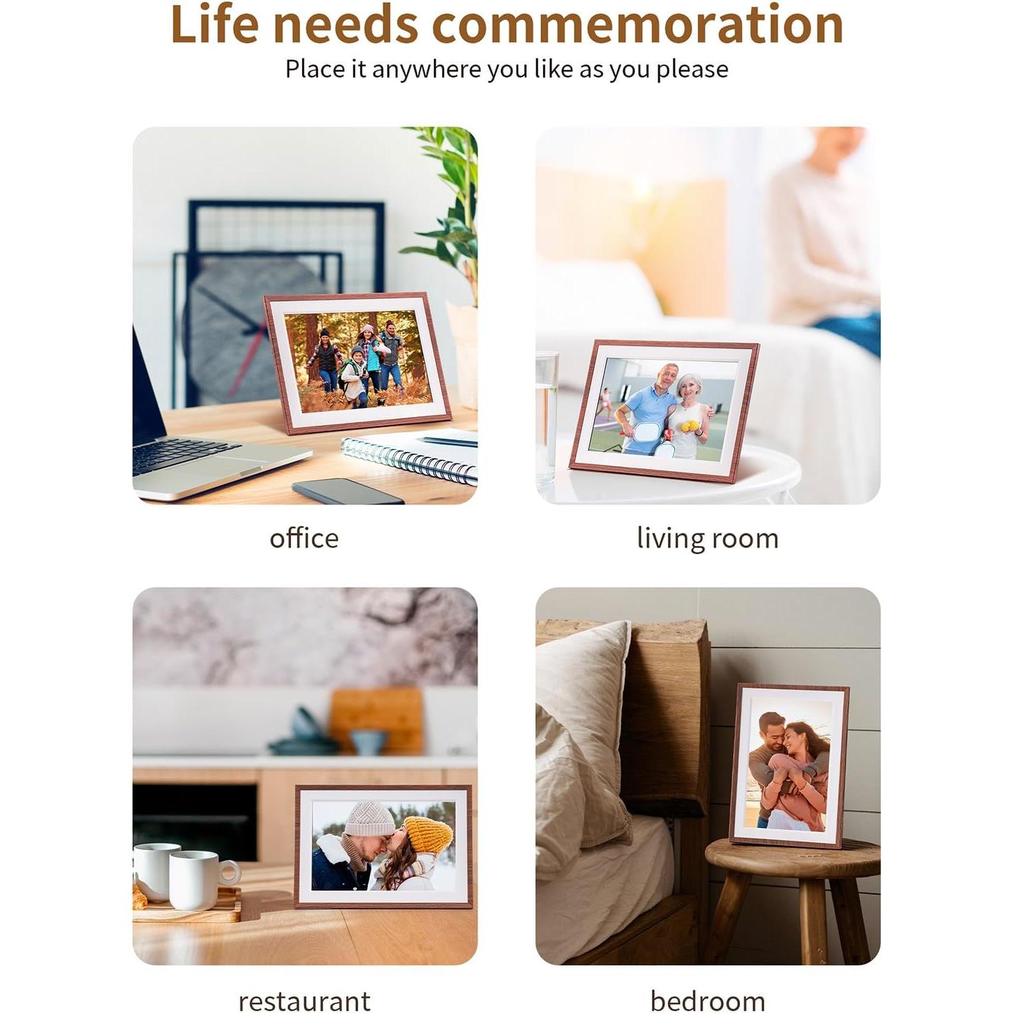 Marco Digital de Fotos WiFi MQQC 10.1" HD 32GB Rotación Automática