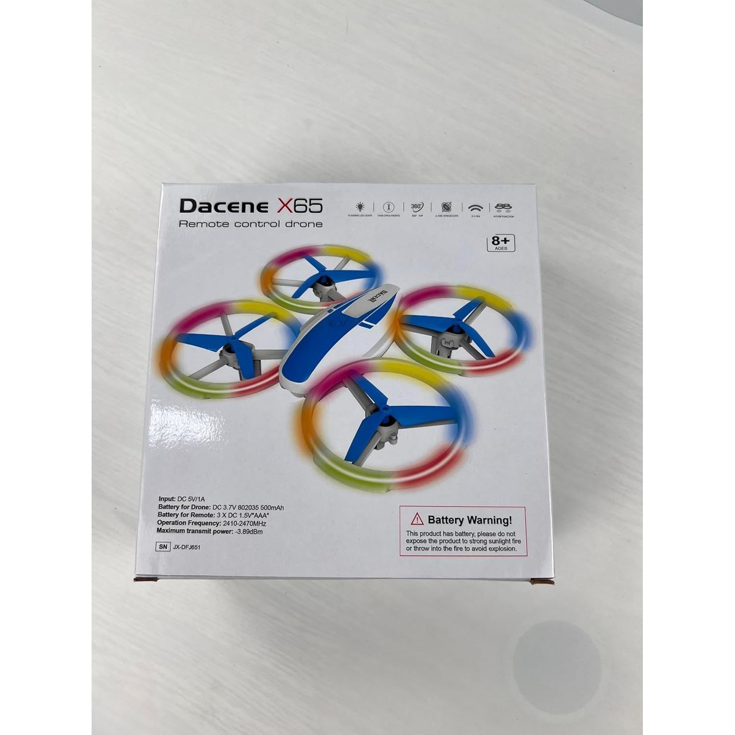 Mini Drone RC Dacene X65 para Niños con LED y Protección