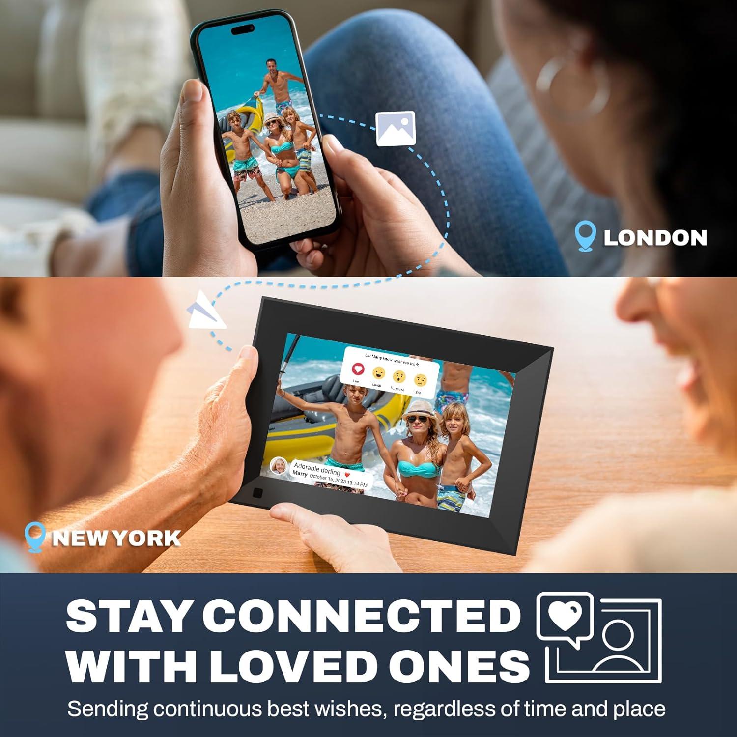 Marco de Fotos Digital Arktronic 8" HD WiFi 16GB Negro