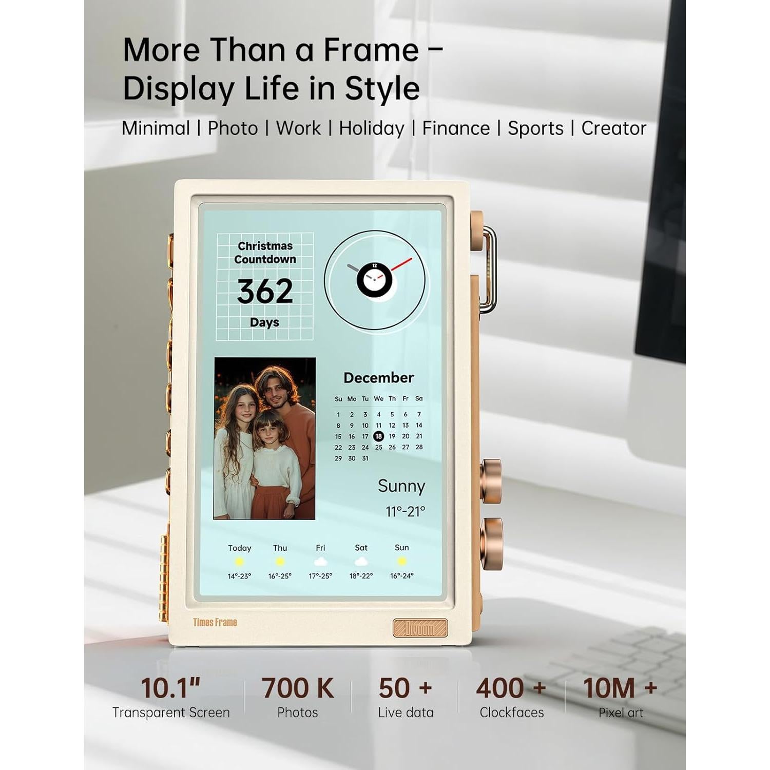 Marco Digital Divoom Times 10.1" WiFi 64GB Fotos y Videos