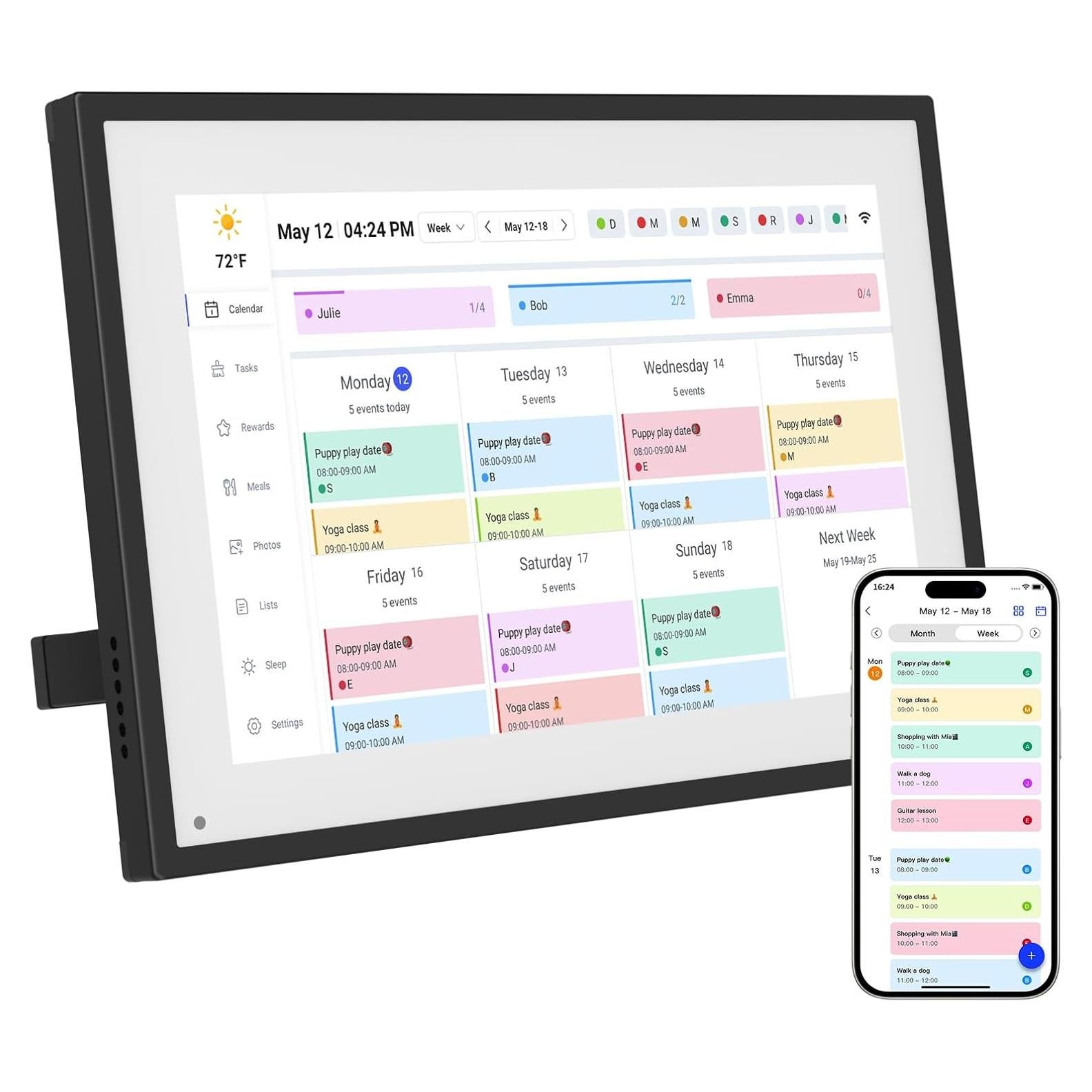 Calendario Digital 10.1" BQQJDD con Marco de Fotos y WiFi