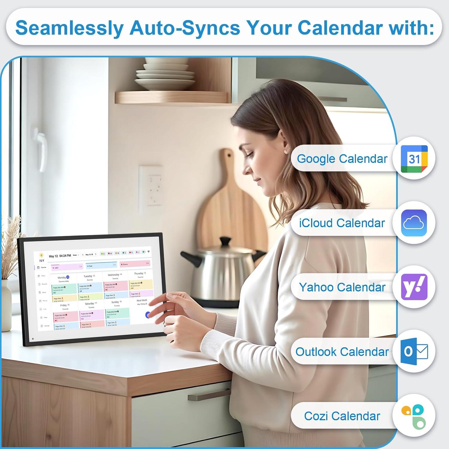 Calendario Digital 10.1" BQQJDD con Marco de Fotos y WiFi