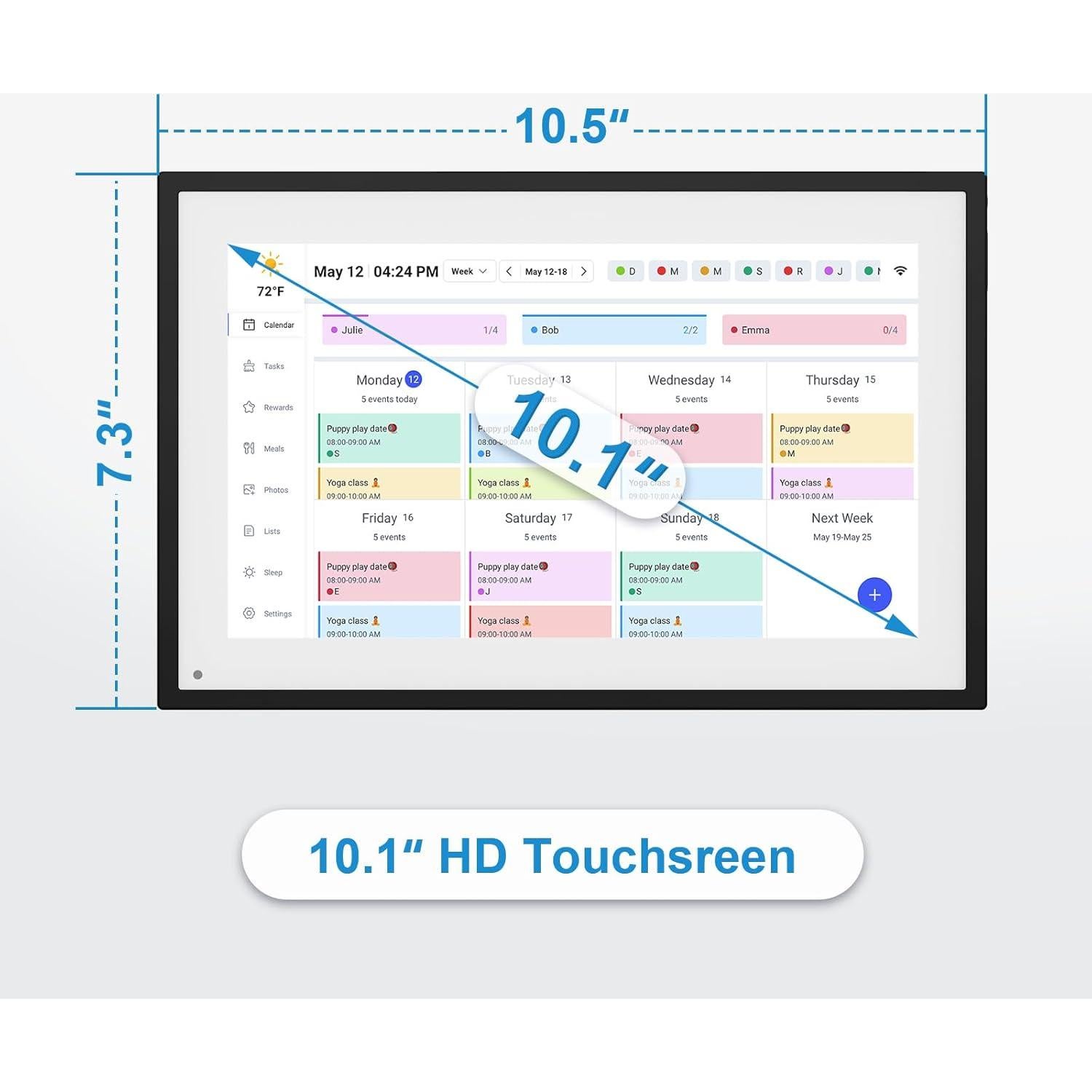 Calendario Digital 10.1" BQQJDD con Marco de Fotos y WiFi