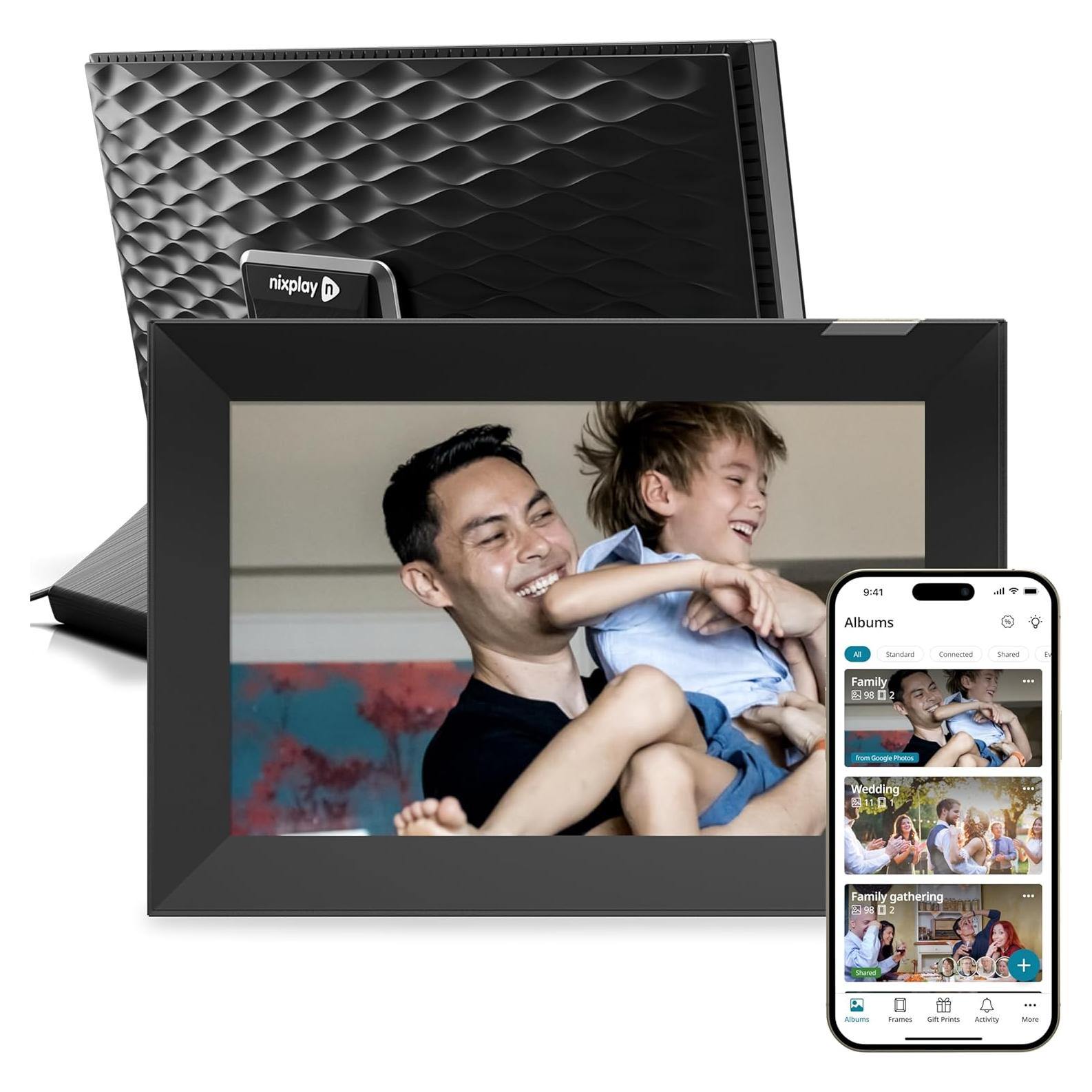 Marco de fotos digital Nixplay 10.1" WiFi táctil Negro Plata