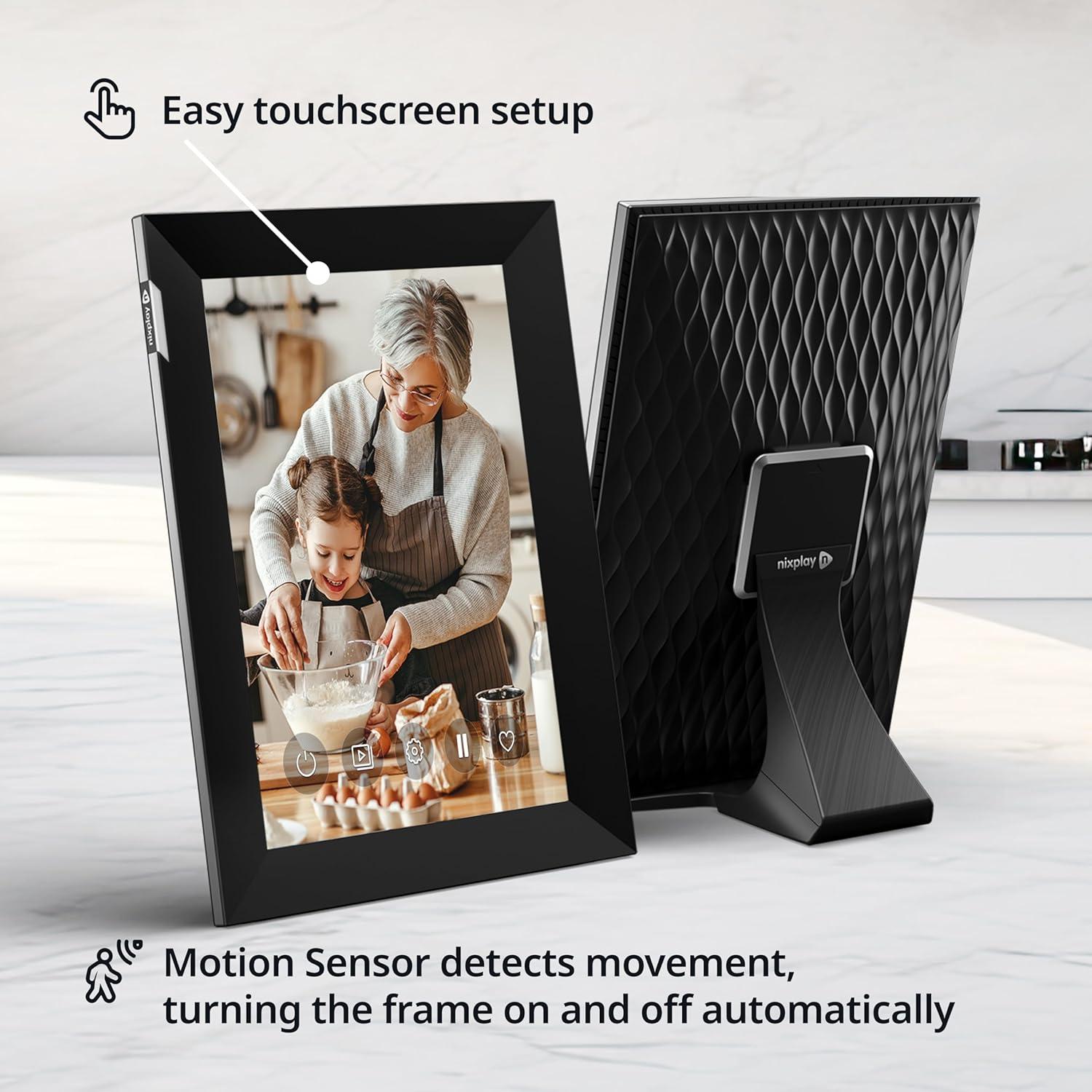 Marco de fotos digital Nixplay 10.1" WiFi táctil Negro Plata