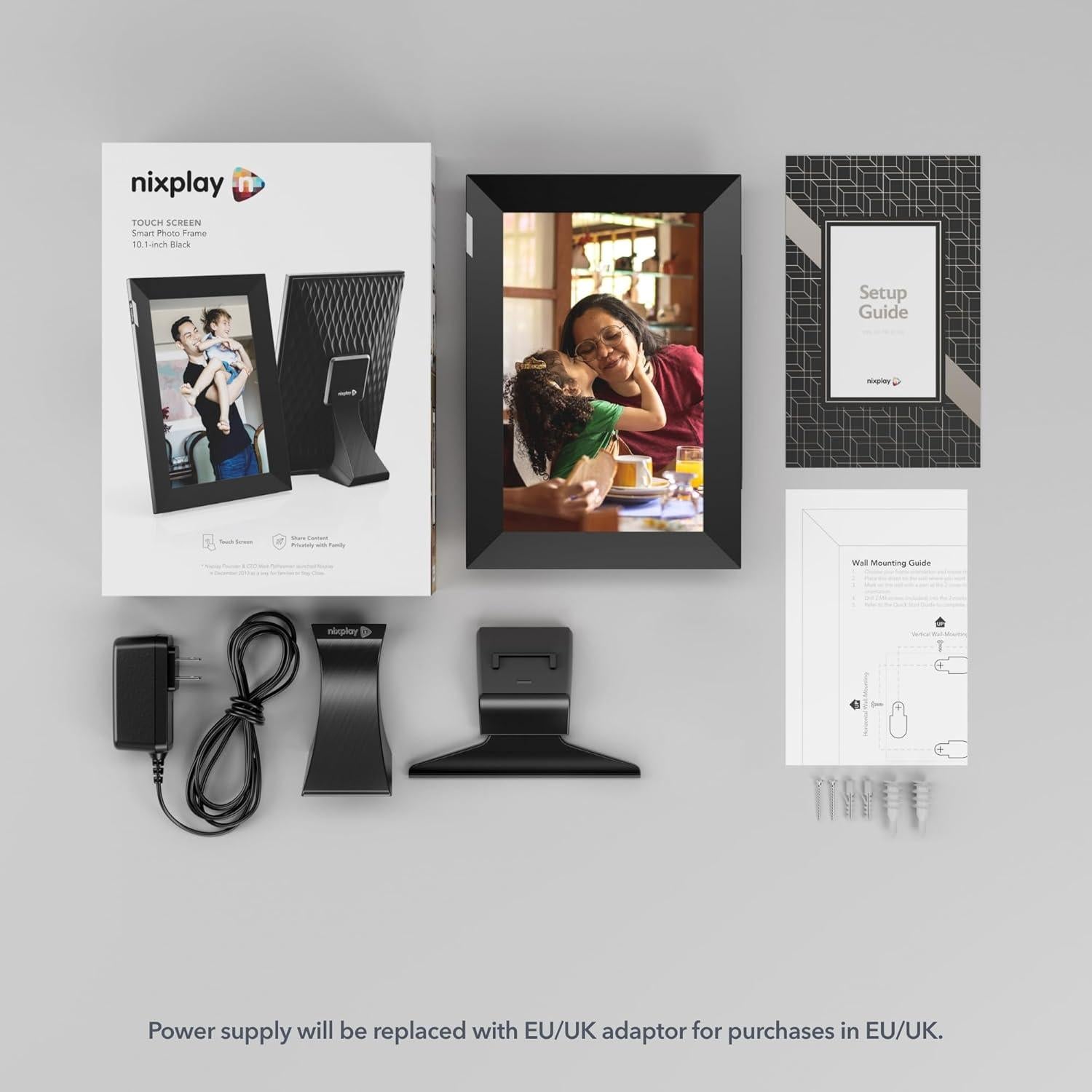 Marco de fotos digital Nixplay 10.1" WiFi táctil Negro Plata