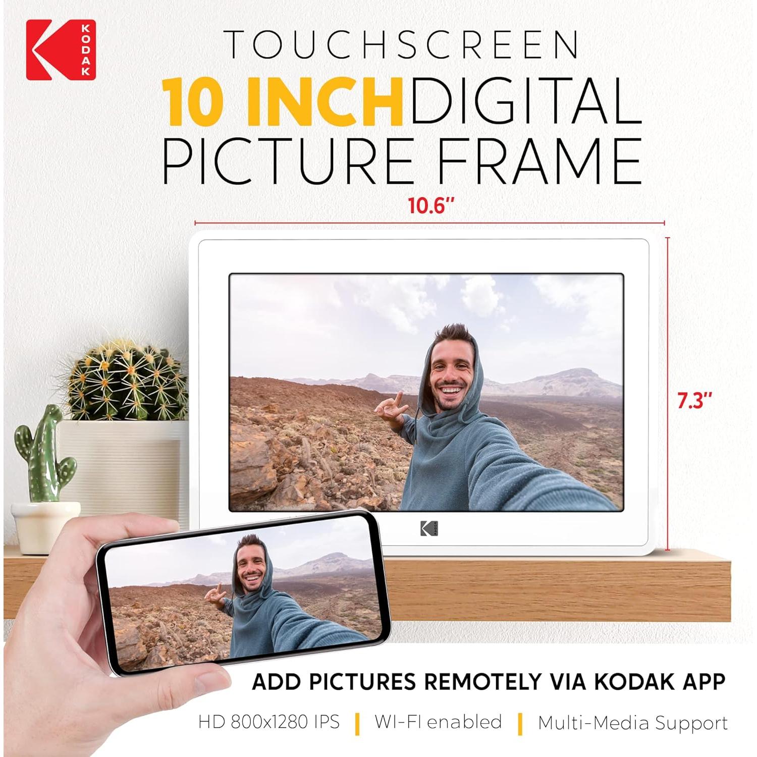 Marco de fotos digital Kodak 10.1" Wi-Fi 16GB HD Blanco