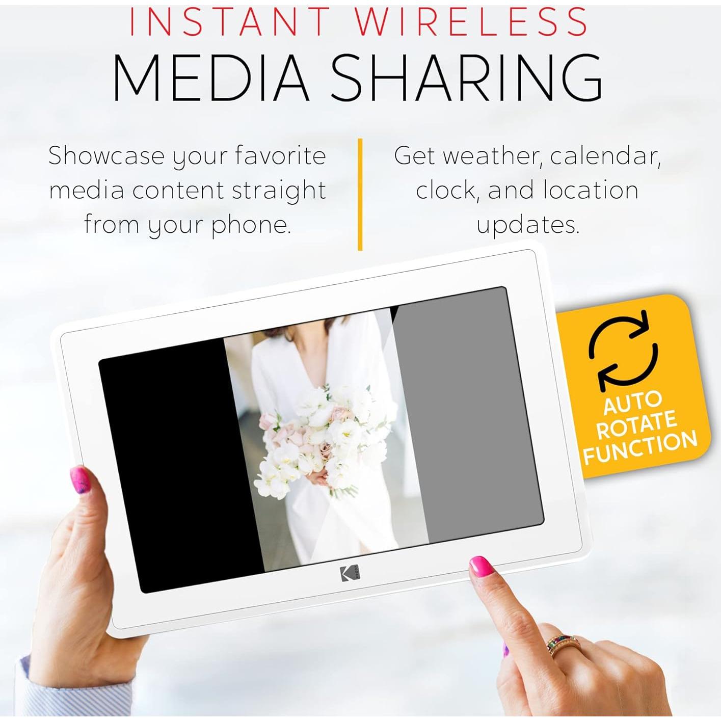 Marco de fotos digital Kodak 10.1" Wi-Fi 16GB HD Blanco