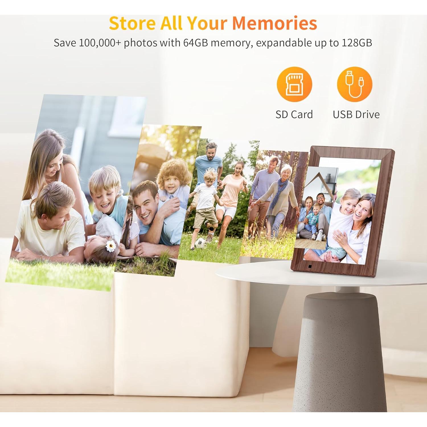 Marco de Fotos Digital WiFi HAOVM 10.1" HD 64GB