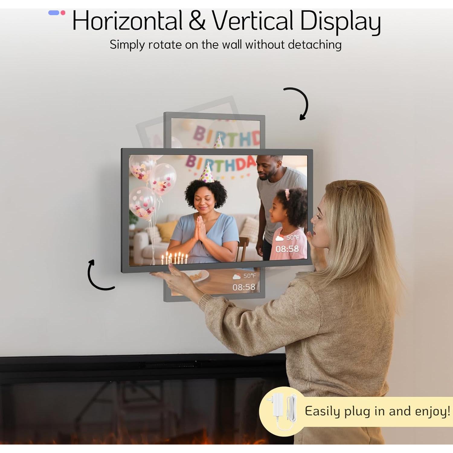 Marco Digital NexFoto 24" FHD WiFi 64GB Pantalla Táctil Negro