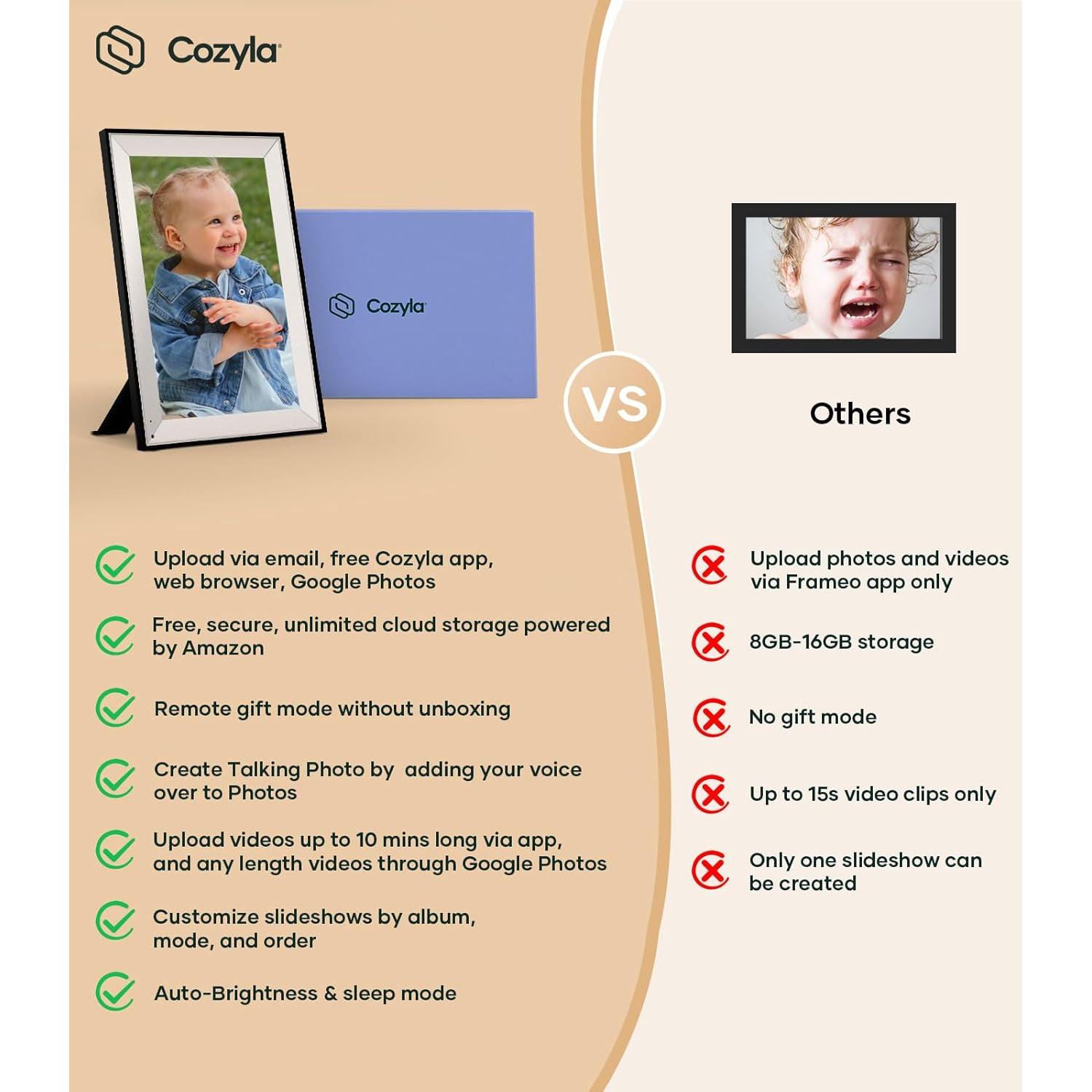 Marco Digital Cozyla 10.1" WiFi IA Almacenamiento Ilimitado