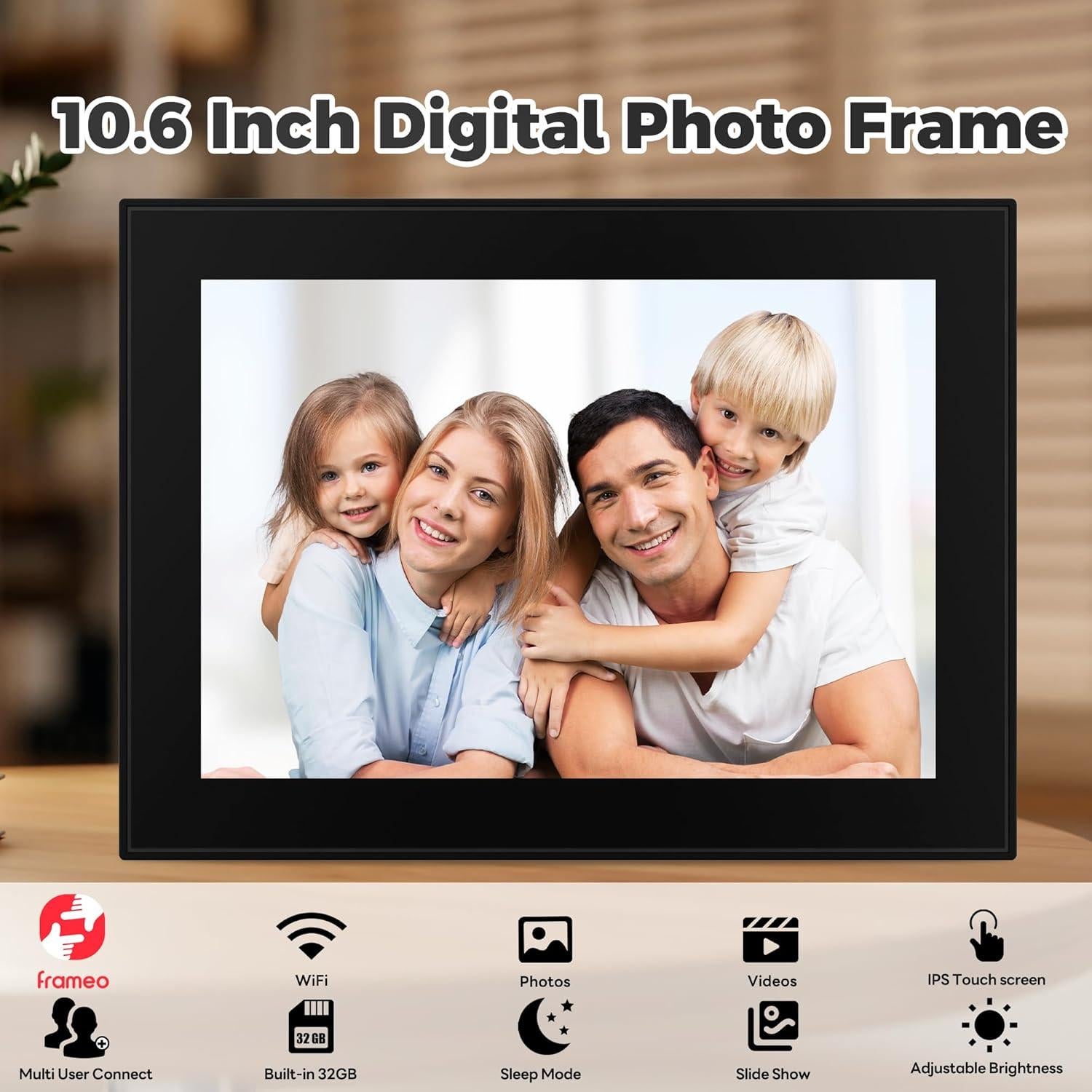 Marco de Foto Digital CECGAN 10.6" 64GB WiFi Pantalla Táctil