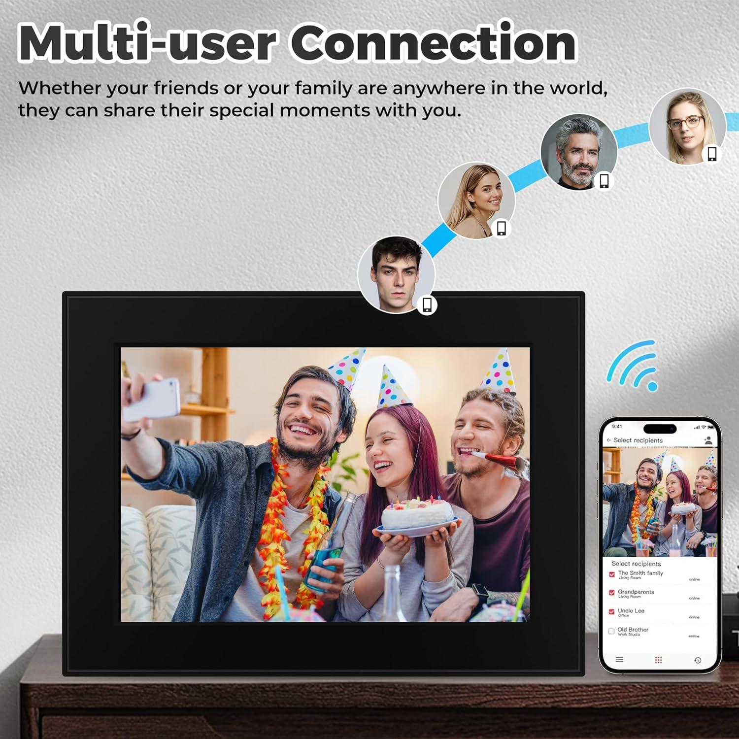 Marco de Foto Digital CECGAN 10.6" 64GB WiFi Pantalla Táctil