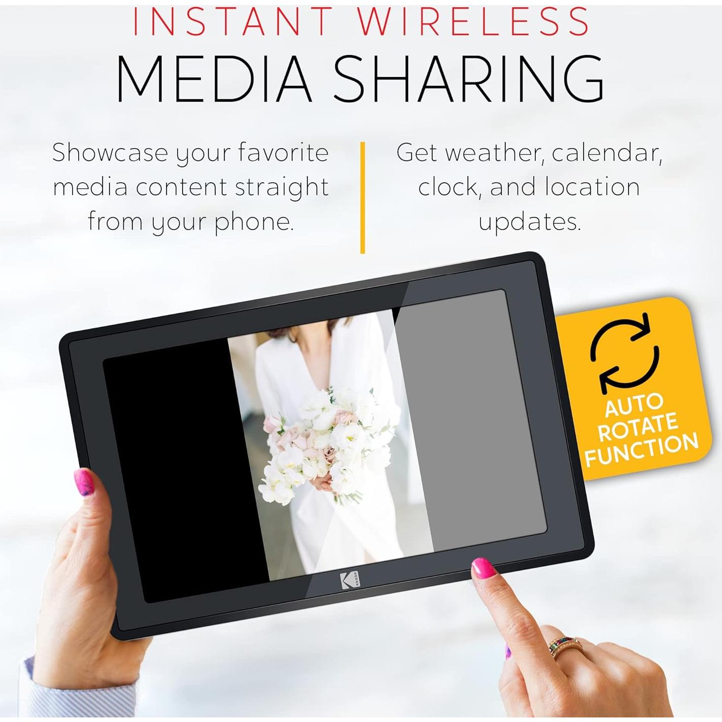 Marco de fotos digital Kodak 10.1" Wi-Fi 16GB HD Negro