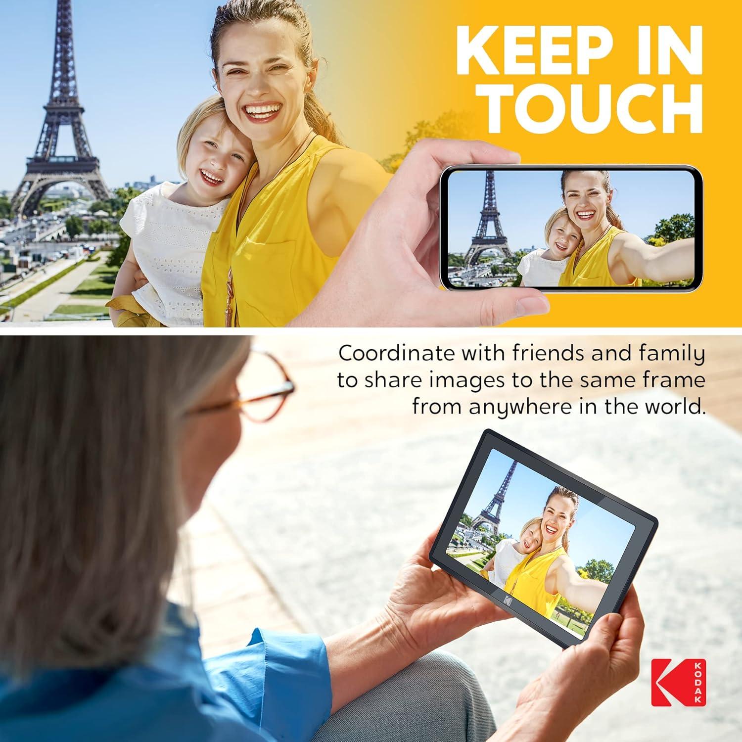 Marco de fotos digital Kodak 10.1" Wi-Fi 16GB HD Negro