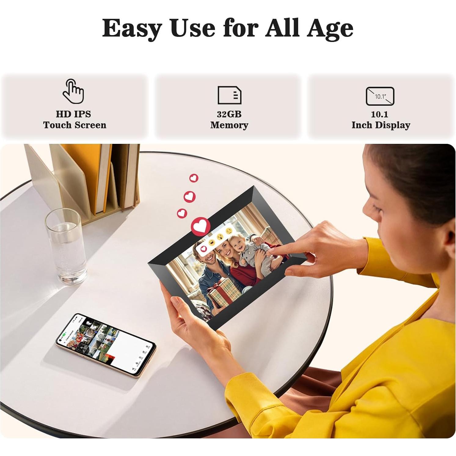 Marco de Fotos Digital Uhale 10.1" WiFi 32GB Pantalla IPS
