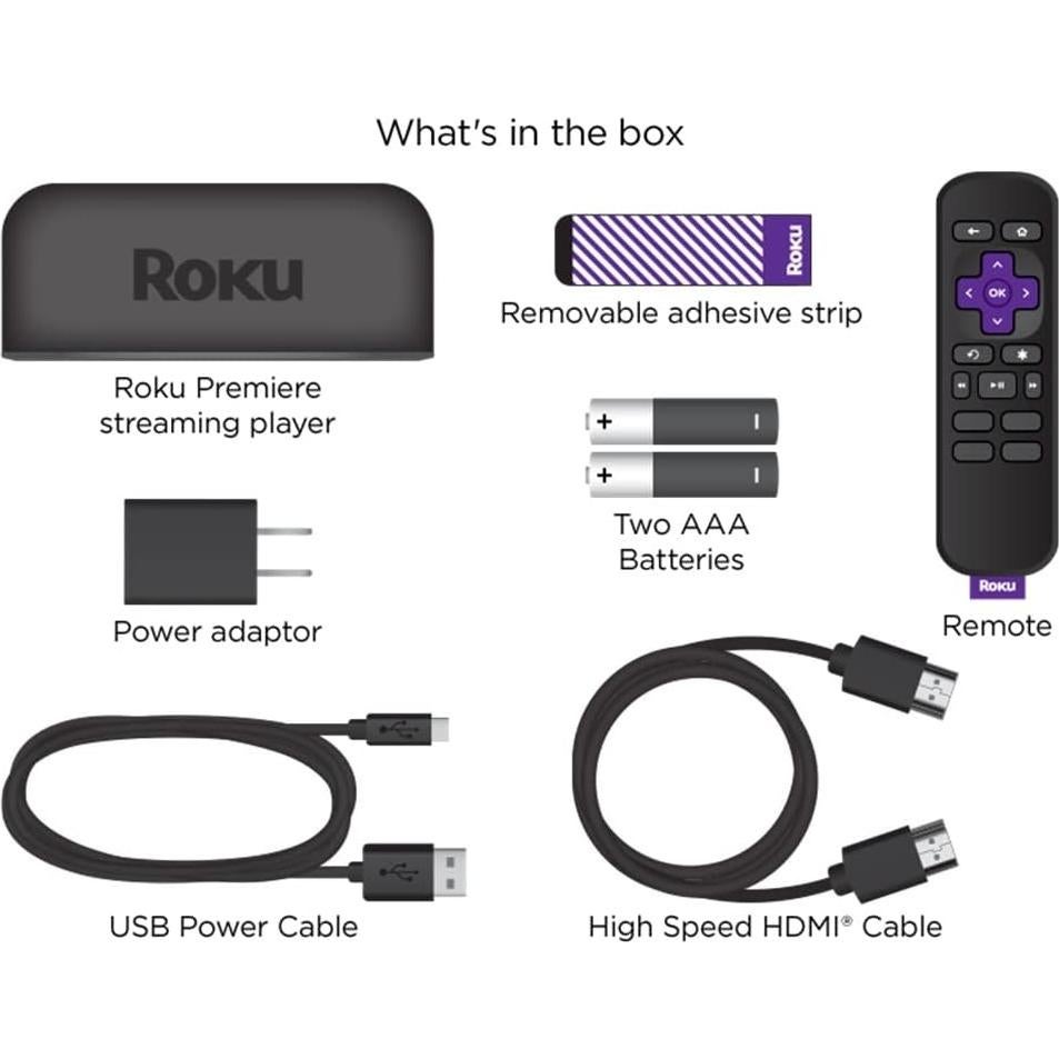 Roku Premiere Reproductor Streaming HD 4K HDR con HDMI