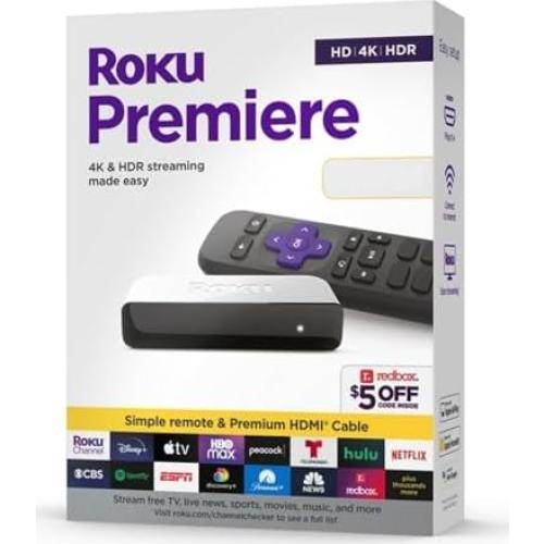 Roku Premiere Reproductor Streaming HD 4K HDR con HDMI