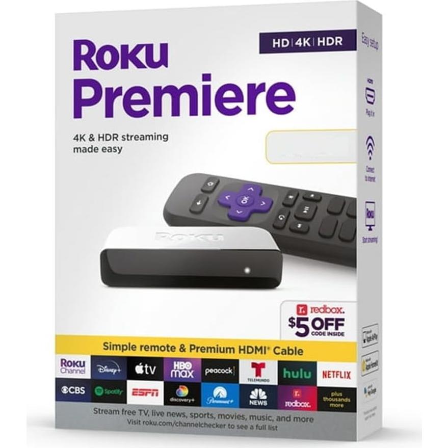 Roku Premiere Reproductor Streaming HD 4K HDR con HDMI