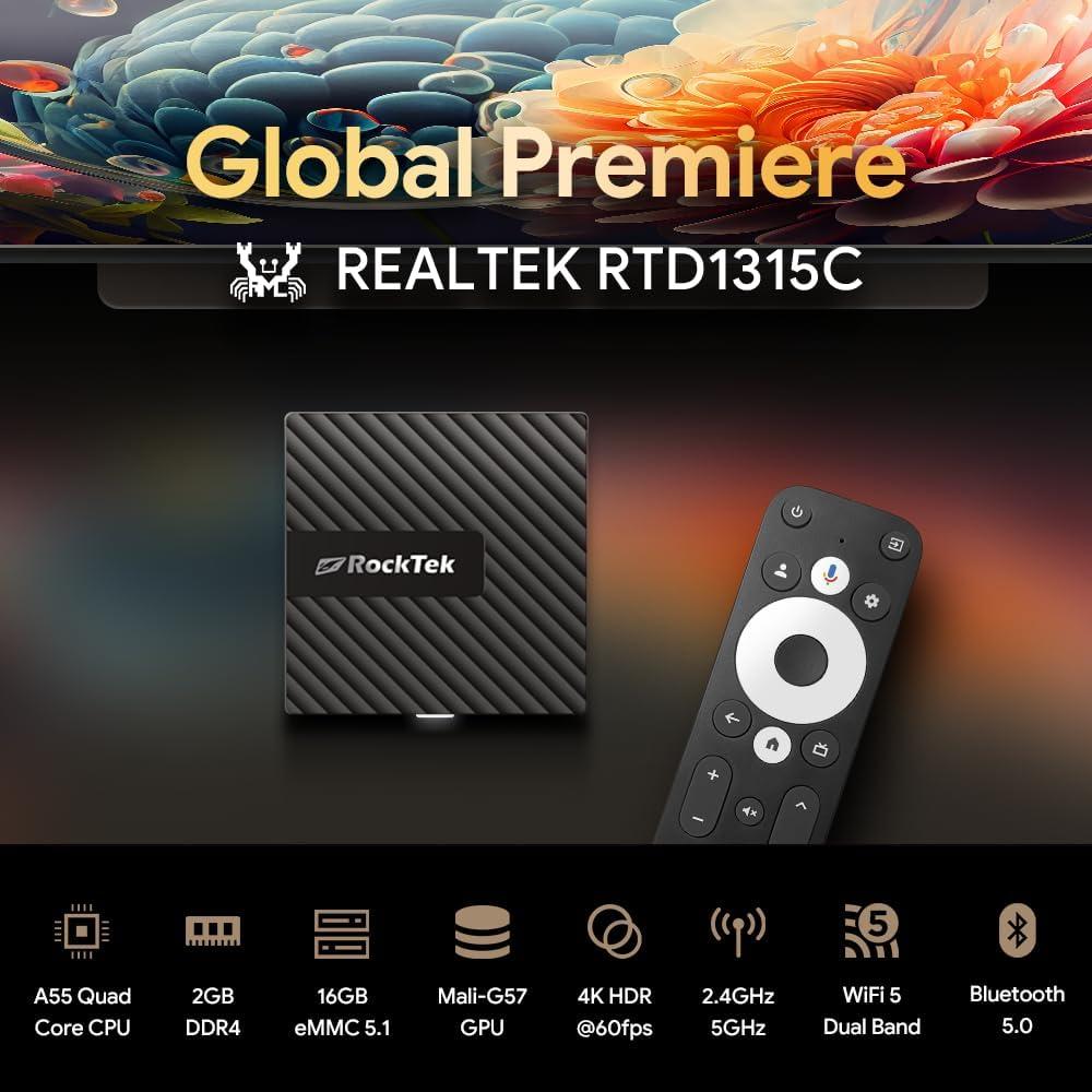 RockTek TVDongle GB1 4K UHD Google TV HDR Dolby Vision