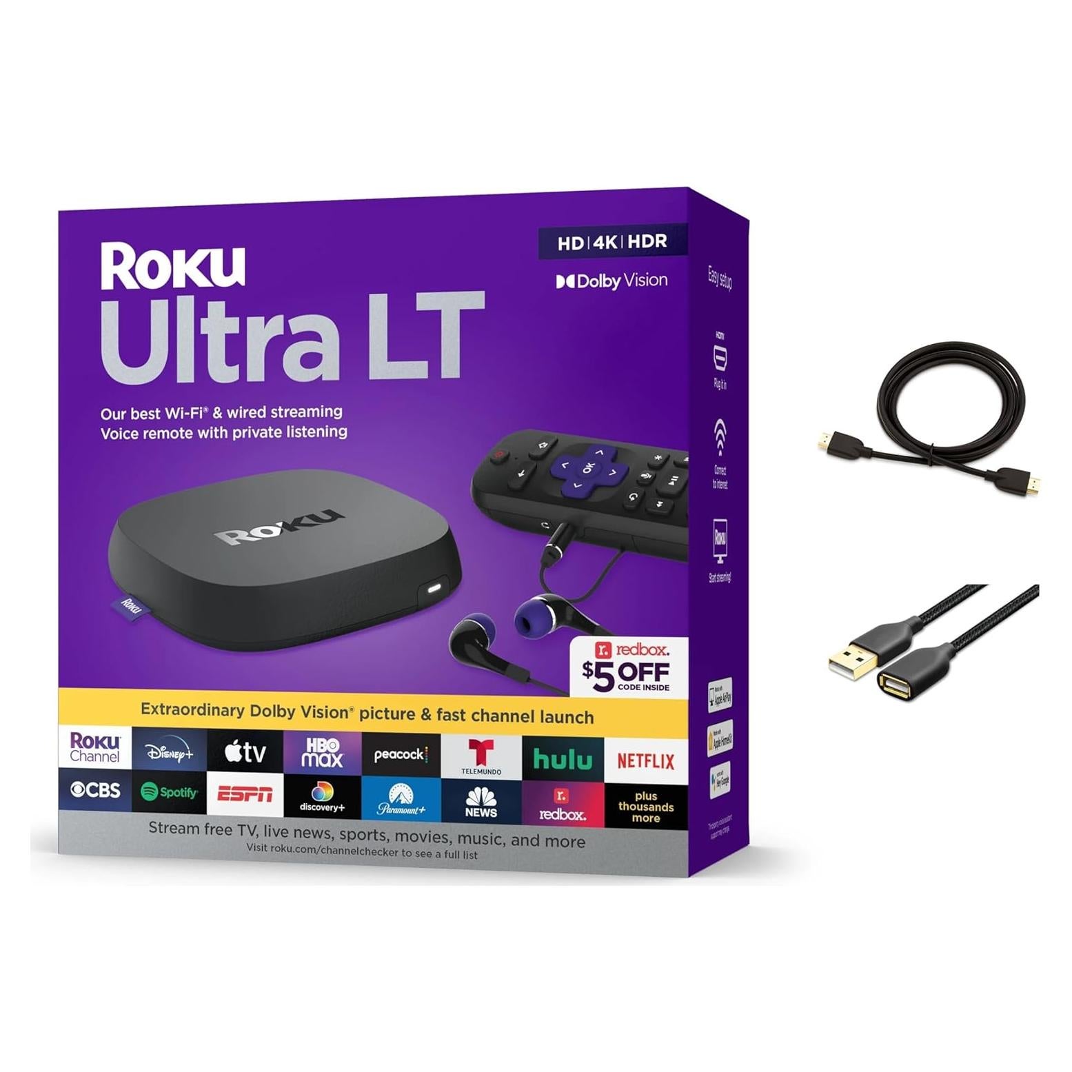 Reproductor de Streaming Roku Ultra LT 4K HDR Wi-Fi Doble Banda