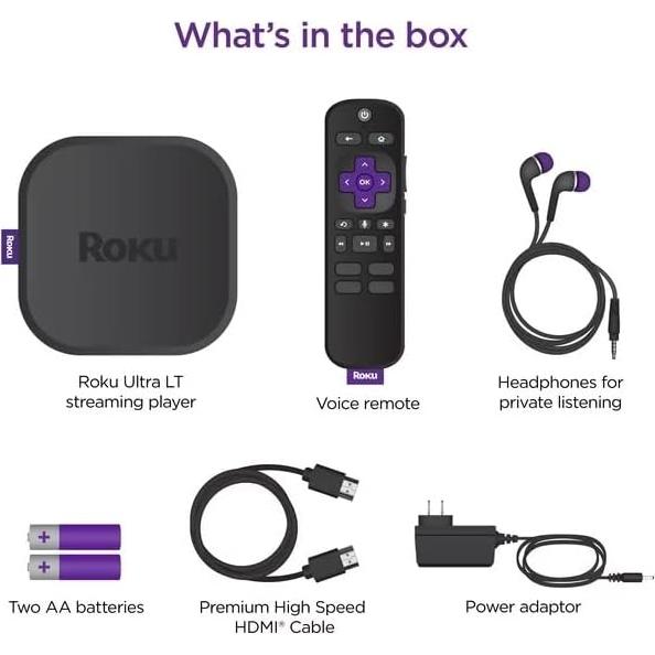 Reproductor de Streaming Roku Ultra LT 4K HDR Wi-Fi Doble Banda